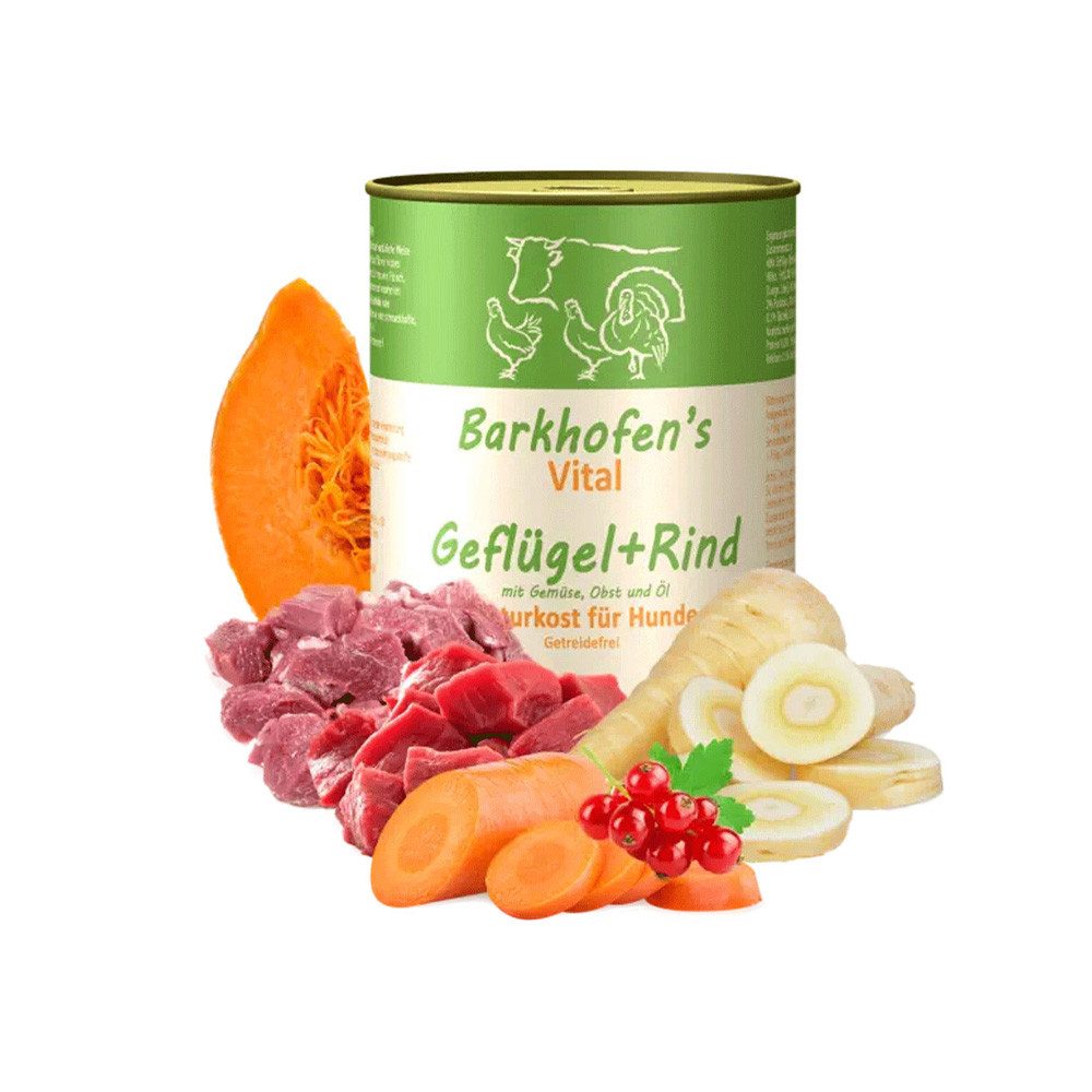 Barkhofen Tiernahrung VITAL Geflügel+Rind, Nassfutter für: Hunde