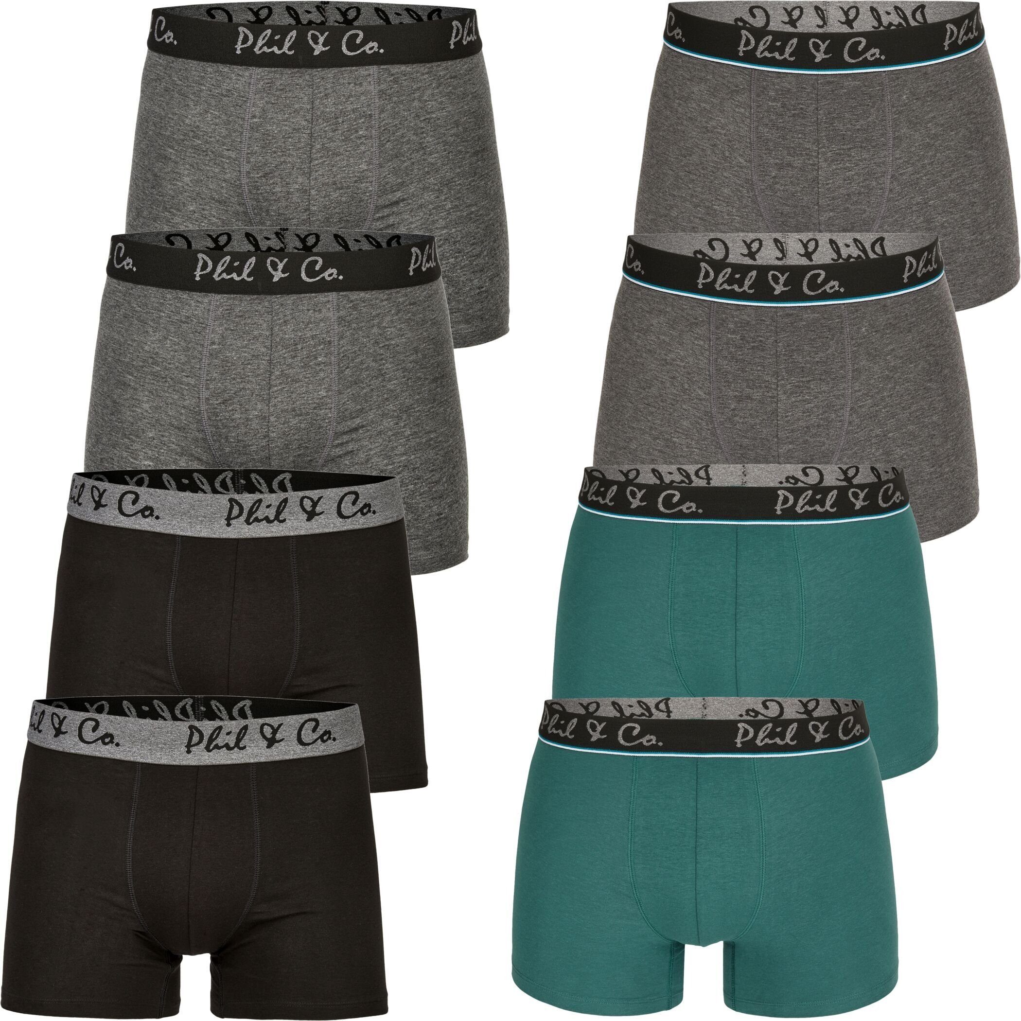 Phil & Co. Boxershorts 8er Pack Phil & Co Berlin Jersey Boxershorts Trunk Short Pant FARBWAHL (1-St) DESIGN 13