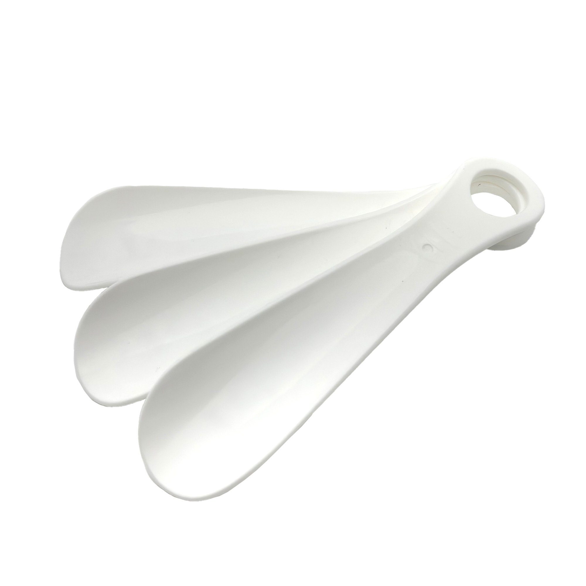 Schuhlöffel 3x Weiss, Set Schuhlöffel Schuhanzieher aus Kunststoff mit Lochung