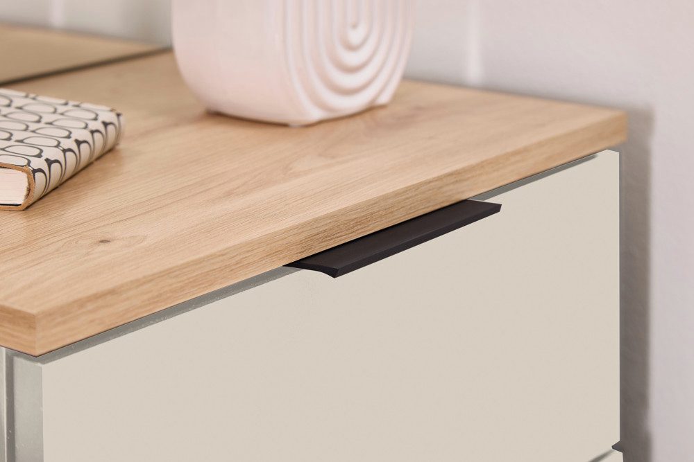 moebel-dich-auf Kompaktgarderobe EASY (Paneel + Bank + Spiegel + Schuhschrank, in 2 Farbvarianten, Lamellenoptik) 88 cm breit – Bild 4 von 5