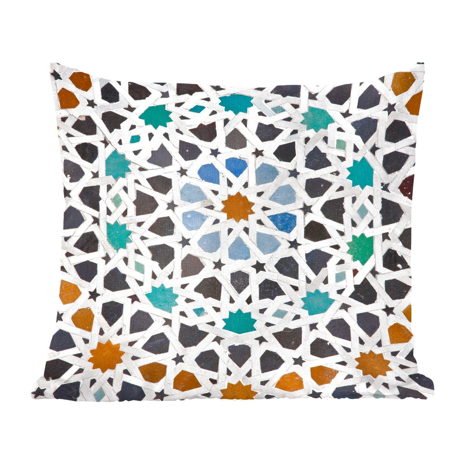 MuchoWow Dekokissen Ein marokkanisches Mosaikdetail, Zierkissen mit Füllung für Wohzimmer, Schlafzimmer, Deko, Sofakissen