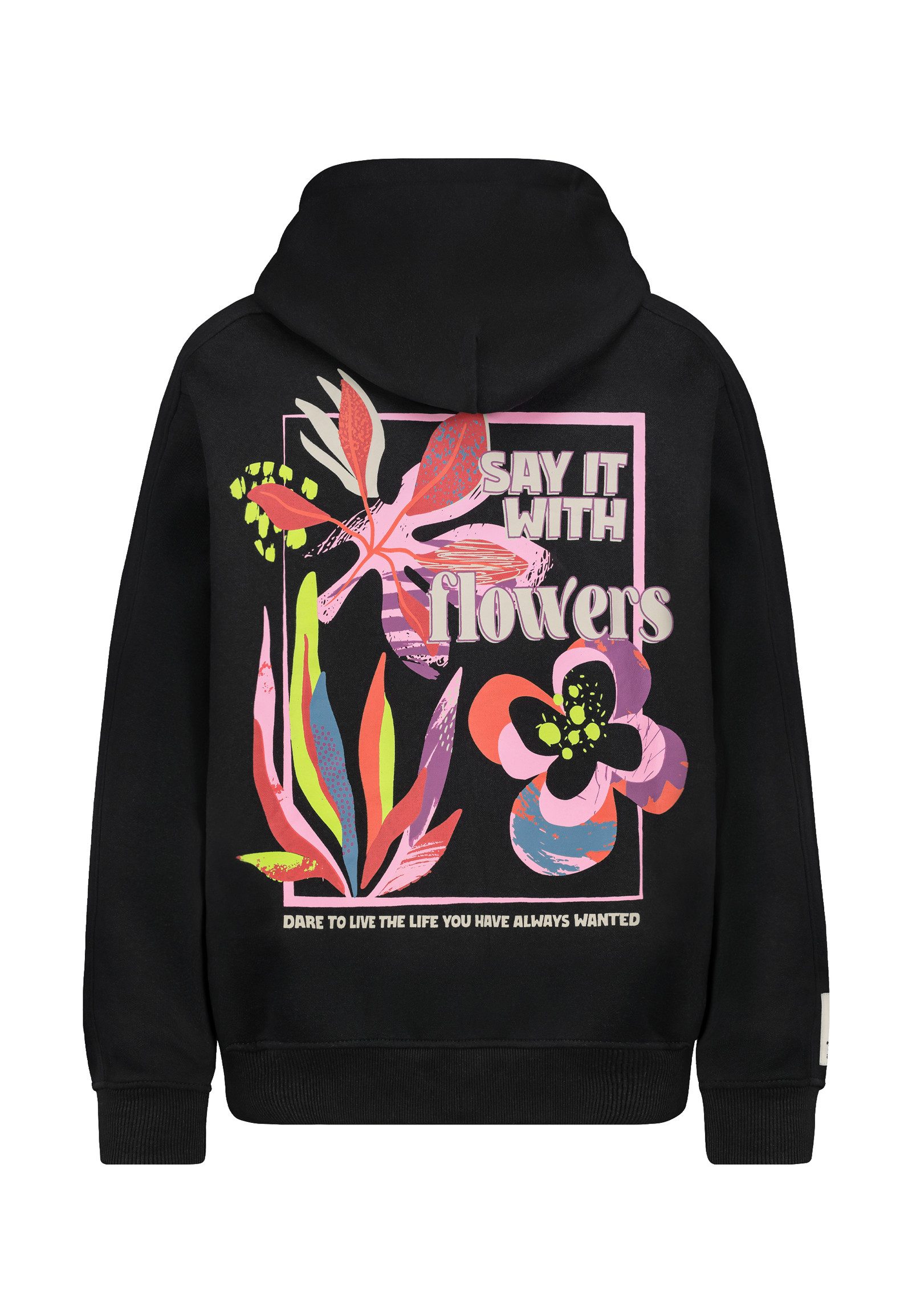 SUBLEVEL Kapuzenpullover Damen Hoodie mit Flowerprints günstig online kaufen
