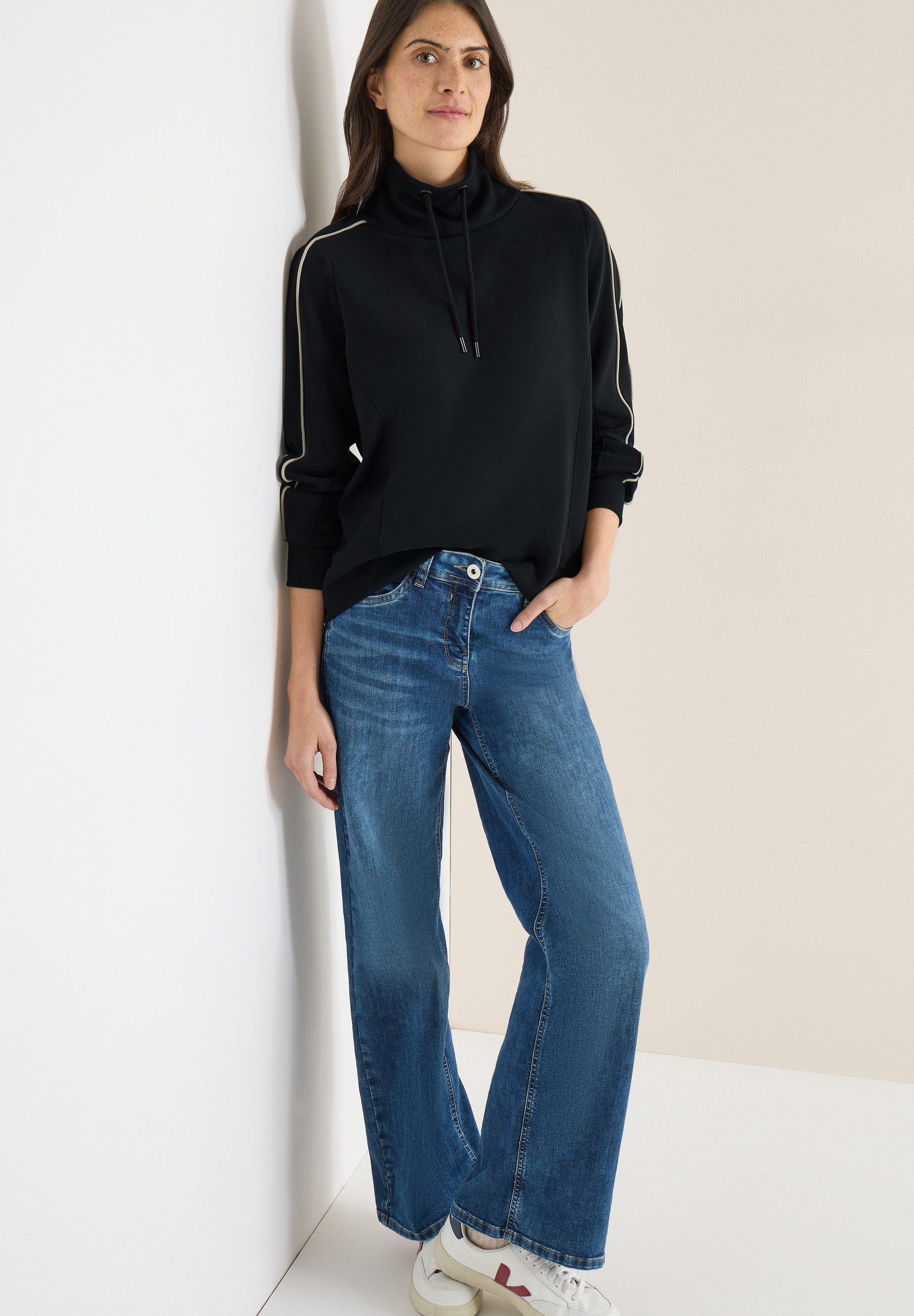 CECIL Sweatshirt Langarm mit Tapedetails