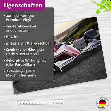 cover-your-desk.de Schreibtischunterlage abwaschbar - Rennwagen - premium Vinyl - Made in Germany, (1 tlg)