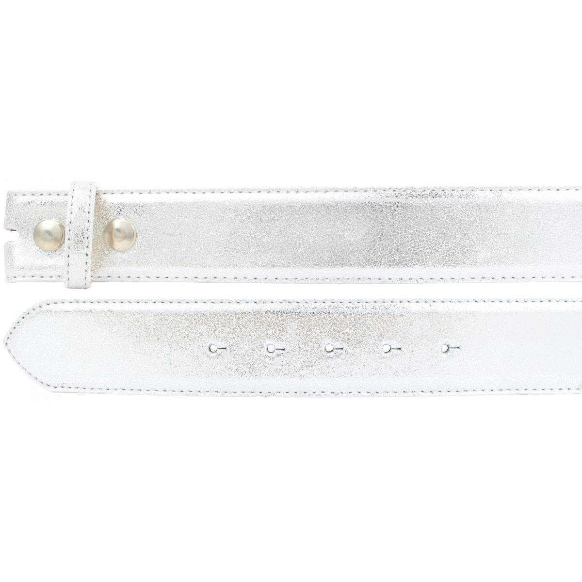 BELTINGER Ledergürtel Hochwertiger Wechselgürtel Metall-Optik ohne Schnalle 4 cm - Druckknop (1-St)