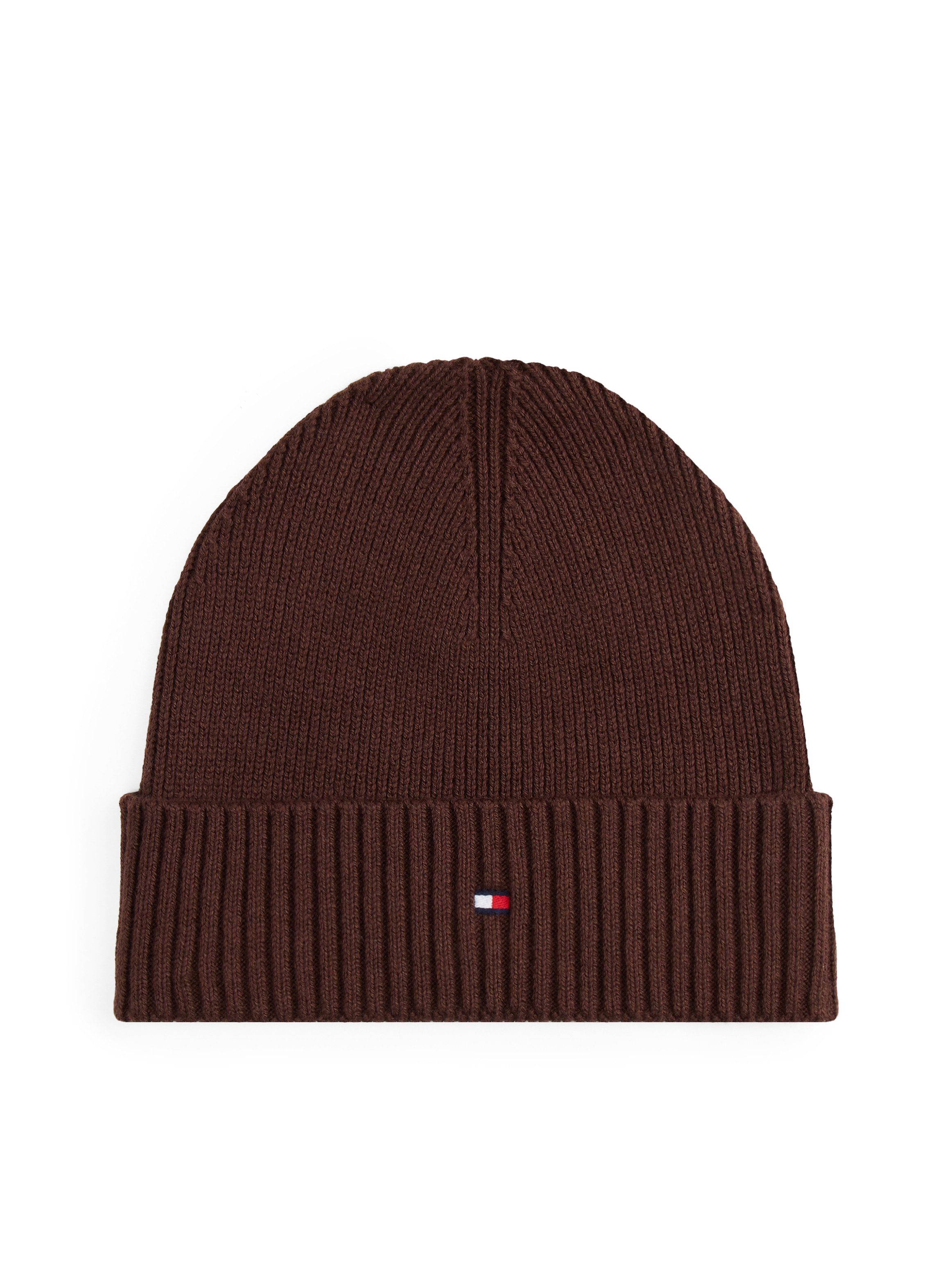 Tommy Hilfiger Strickmütze TH FLAG PIMA COTTON BEANIE Beanie mit Logosticke günstig online kaufen