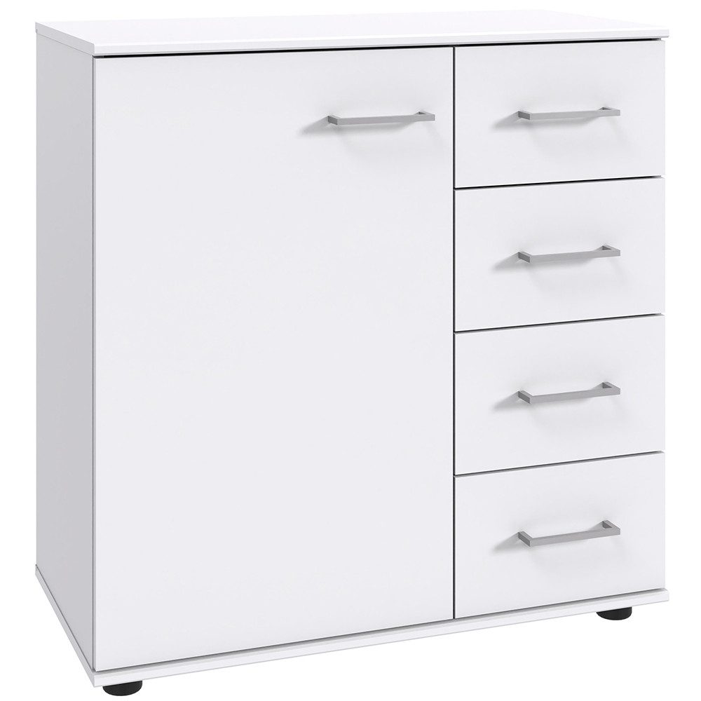 Lomadox Kommode TREVISO-43, Schlafzimmerkommode Schlafzimmerschrank Schrank 81 cm breit weiß