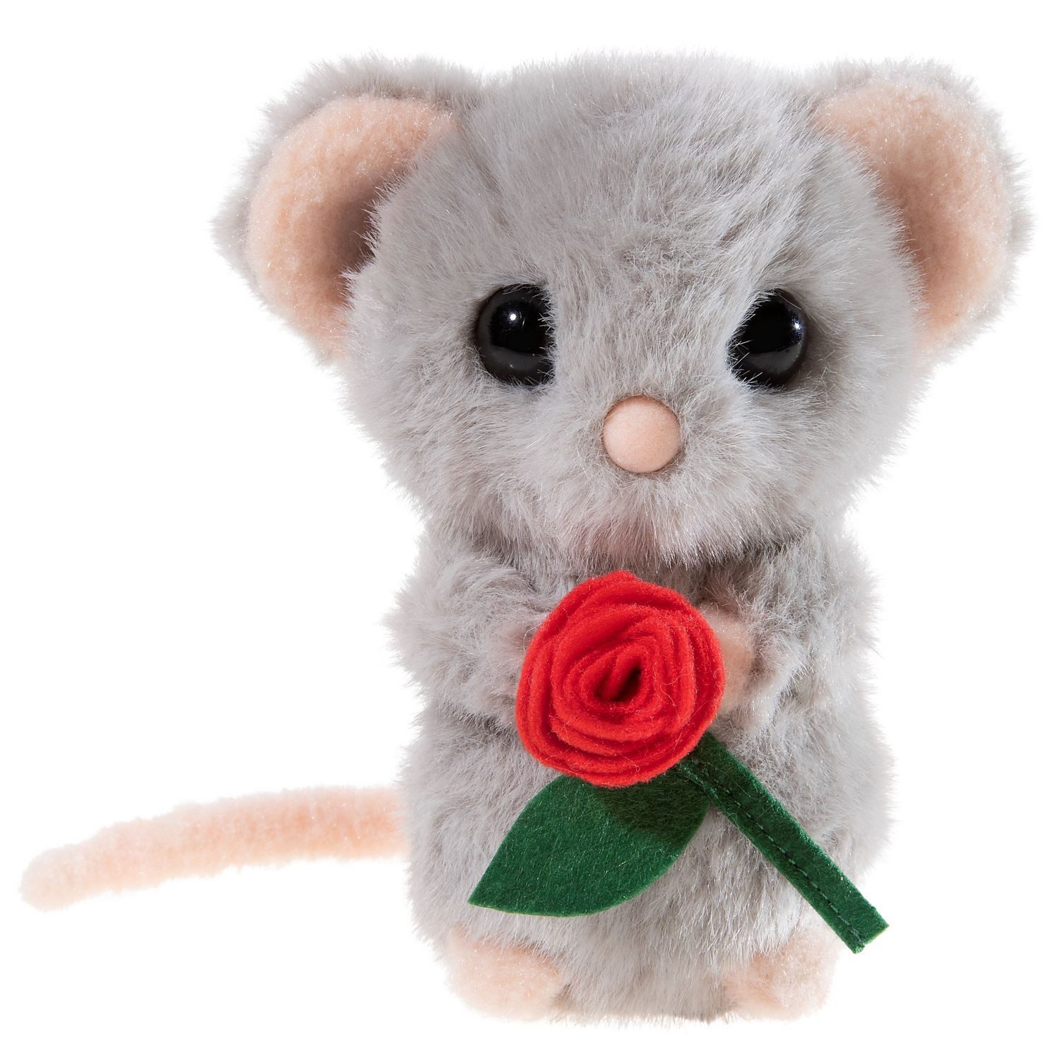 Heunec® Kuscheltier Heunec 329072 - Maus mit Rose, Plüschtier, 15 cm