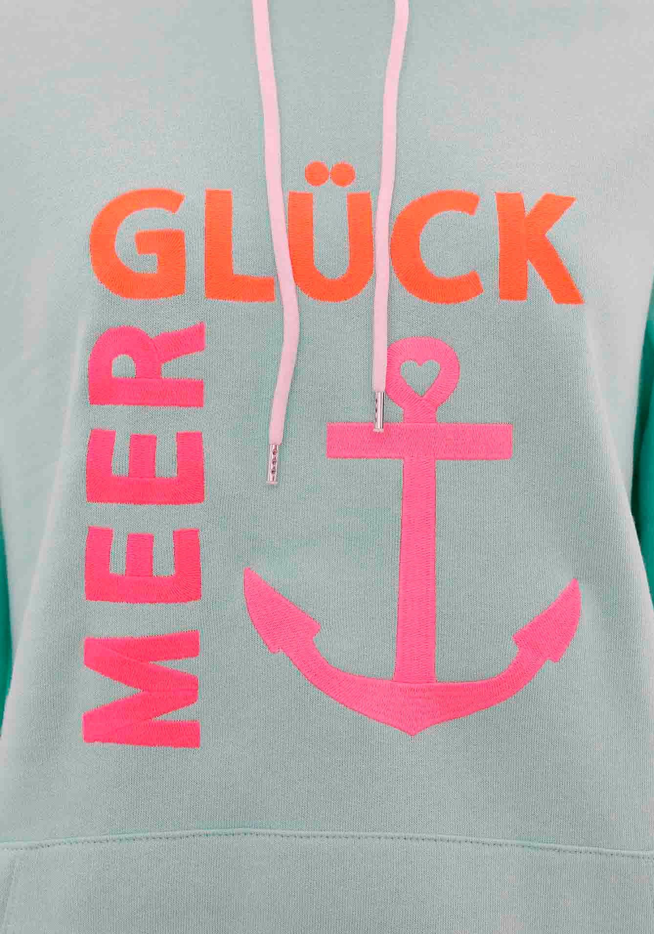 Zwillingsherz Sweatshirt mit Kapuze, Frontprint, Rückenprint