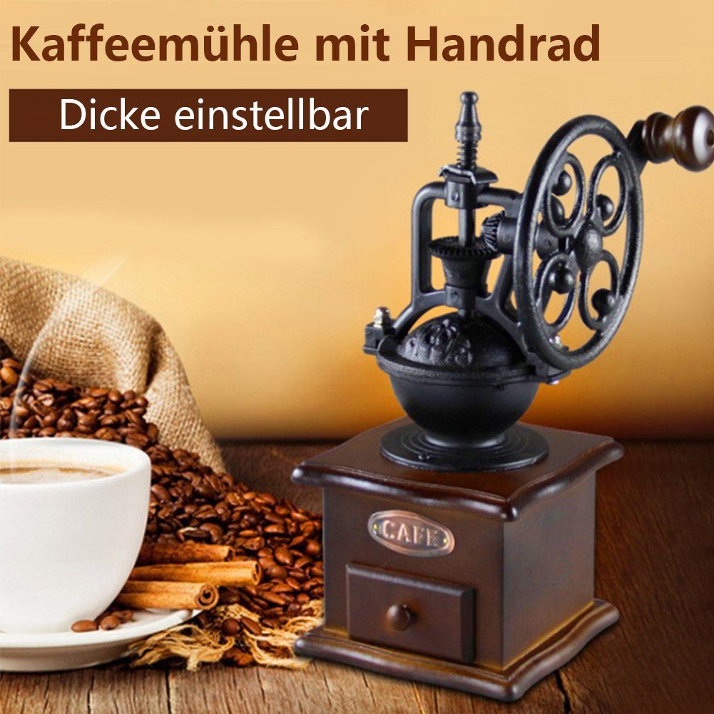 Handkurbel, mit Einstellbare Kaffeemühle Dicke Tragbare Vintage-Kaffeemühle TWSOUL Handkurbel-Kaffeemaschine,