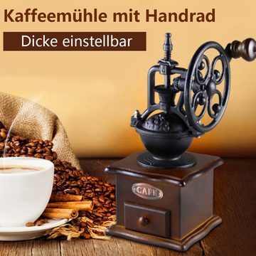 TWSOUL Kaffeemühle Tragbare Vintage-Kaffeemühle mit Handkurbel, Handkurbel-Kaffeemaschine, Einstellbare Dicke