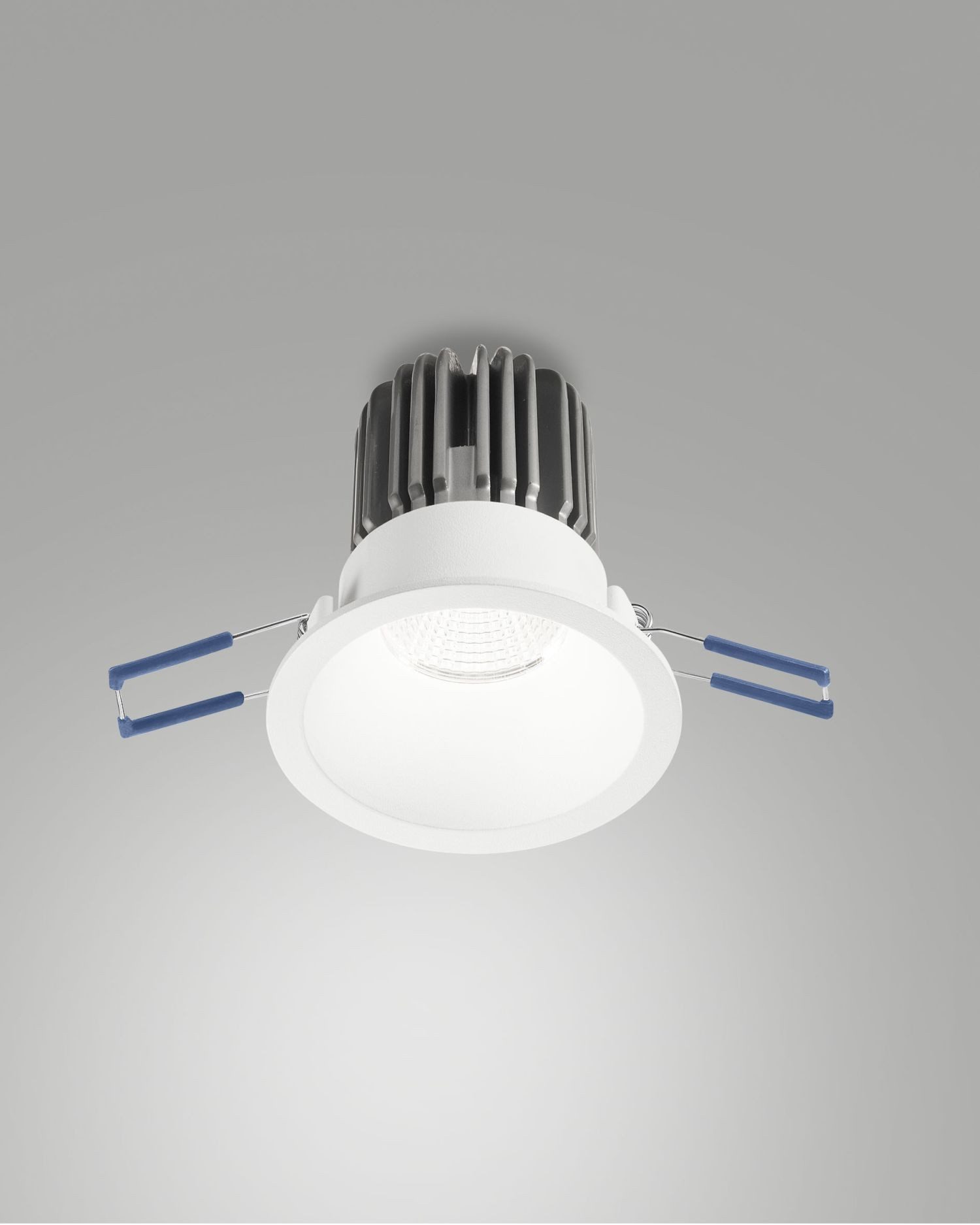 Licht-Erlebnisse Einbauleuchte JALUR, LED fest integriert, Warmweiß, LED Aluminium mit Dimmer IP40 2700 K 1220 lm Ø 8,2 cm Weiß rund