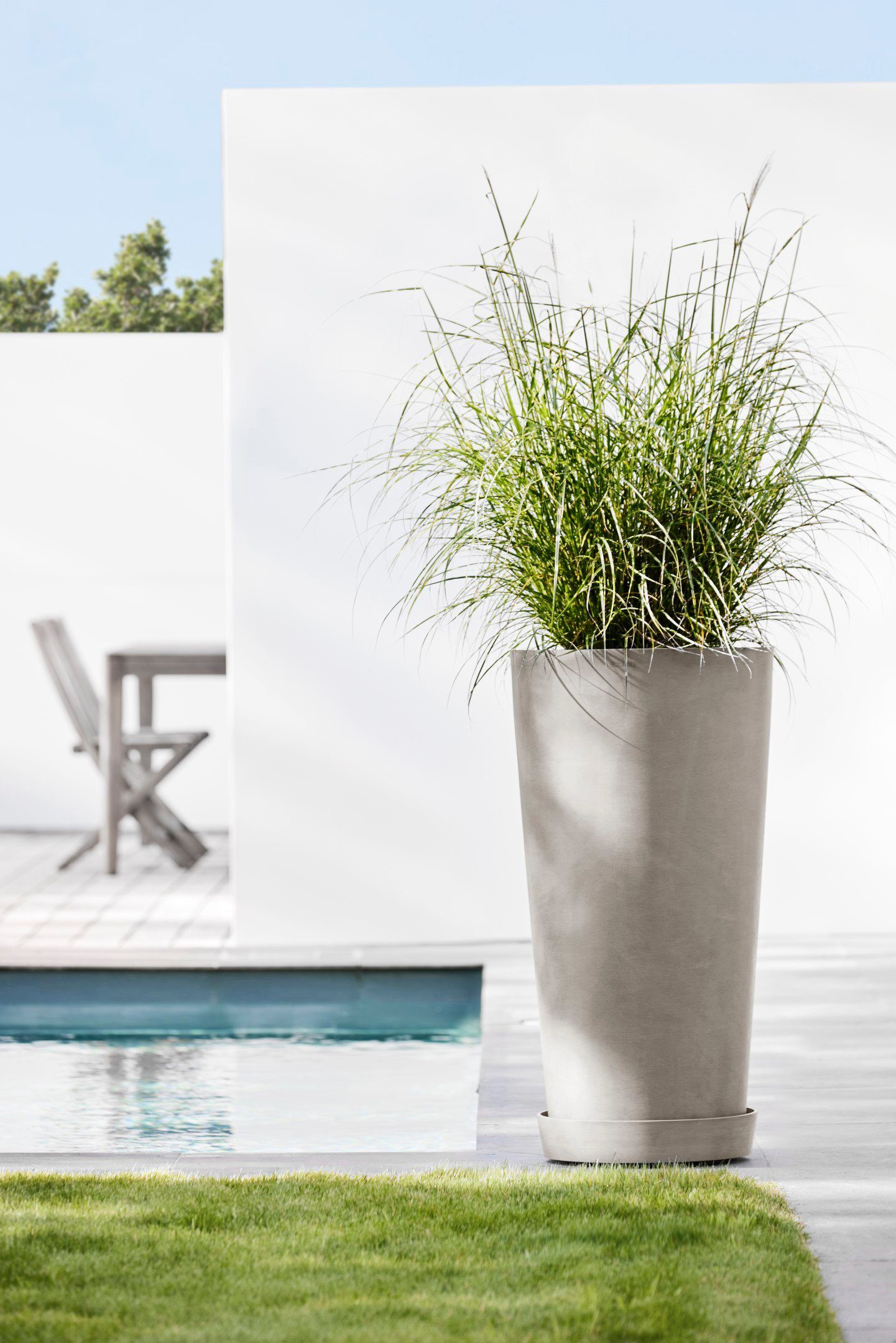 ECOPOTS Blumentopf Amsterdam extrahoch 90 Taupe, für innen und außen: frostsicher, bruchsicher und lichtbeständig