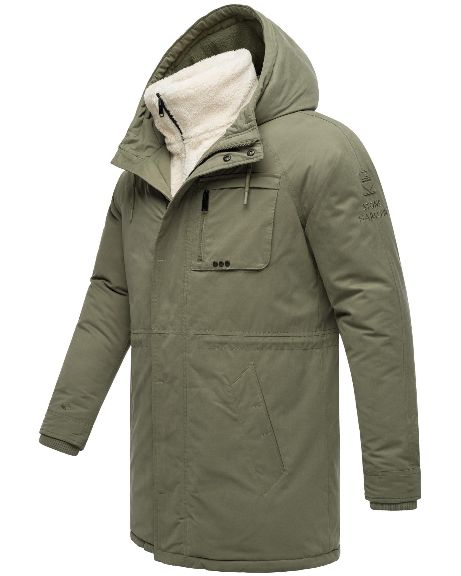 Stone Harbour Kurzmantel Navroos XX Kurzer Herren Wintermantel mit abnehmbarem Kragen