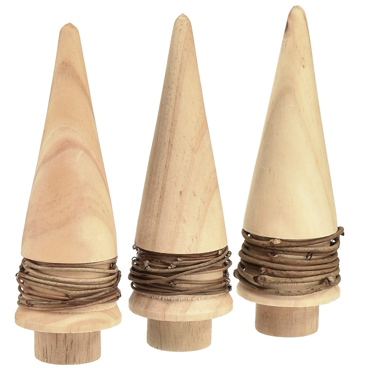 Viana Weihnachtsmann Mini Tannenbaum Holz Deko Natur Tischdeko Weihnachten Set 3er, 3 Stück