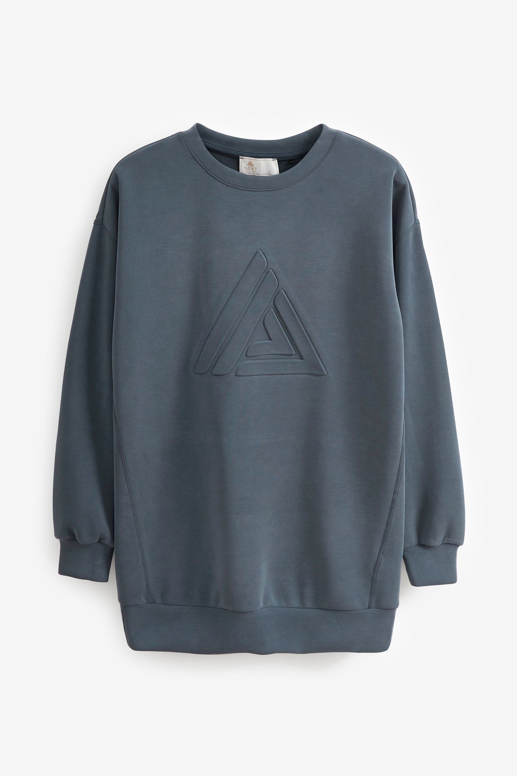 Next Longsweatshirt Langes Grey (1-tlg) Sweatshirt Slate Logoprägung mit
