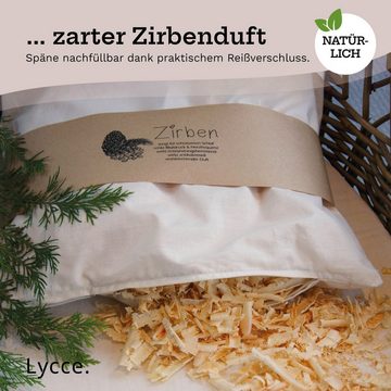 Lycce Kissenfüllung Zirbenkissen aus natürlicher Bio-Baumwolle mit Zirbenholz-Füllung