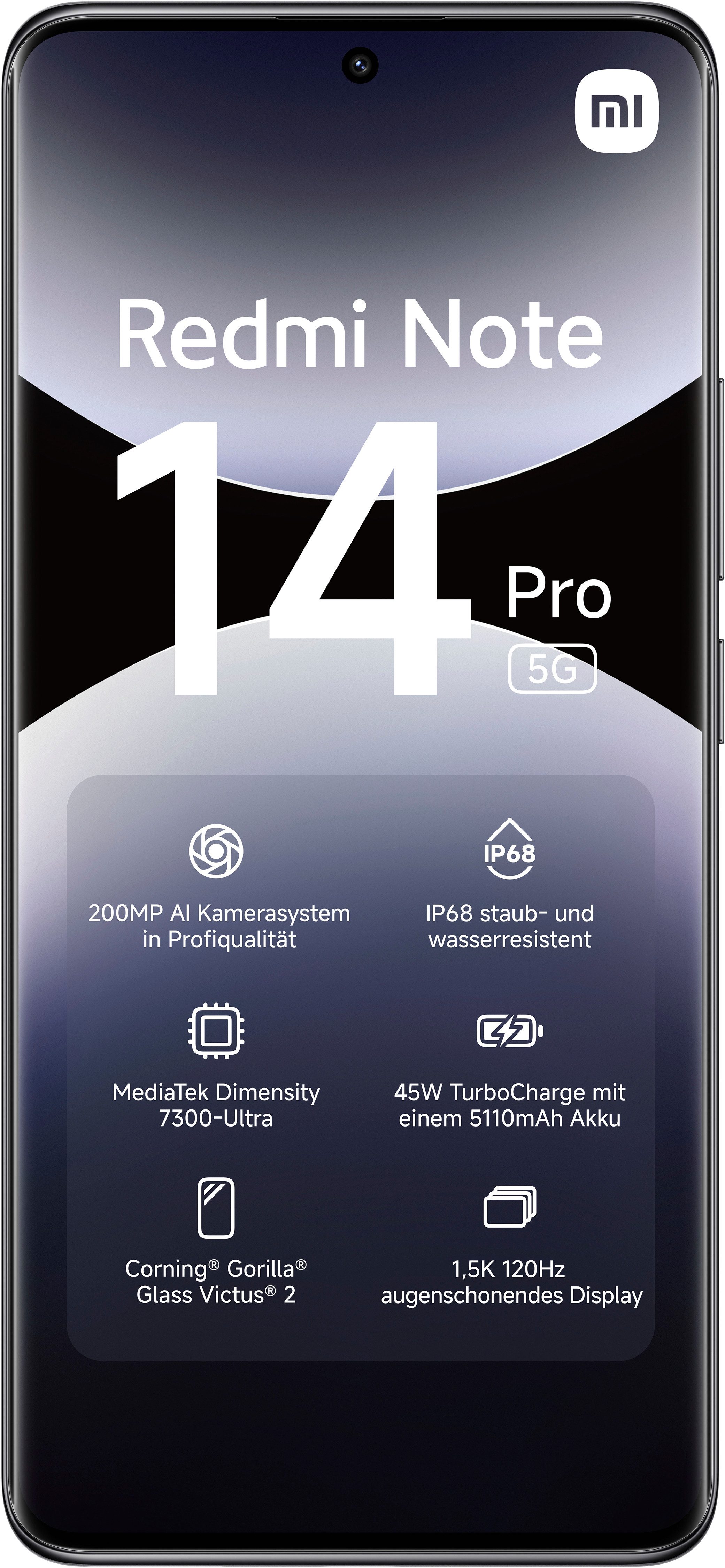 Xiaomi Redmi Note 14 Pro 5G Smartphone (16,94 cm/6,67 Zoll, 256 GB Speicherplatz, 200 MP Kamera)
