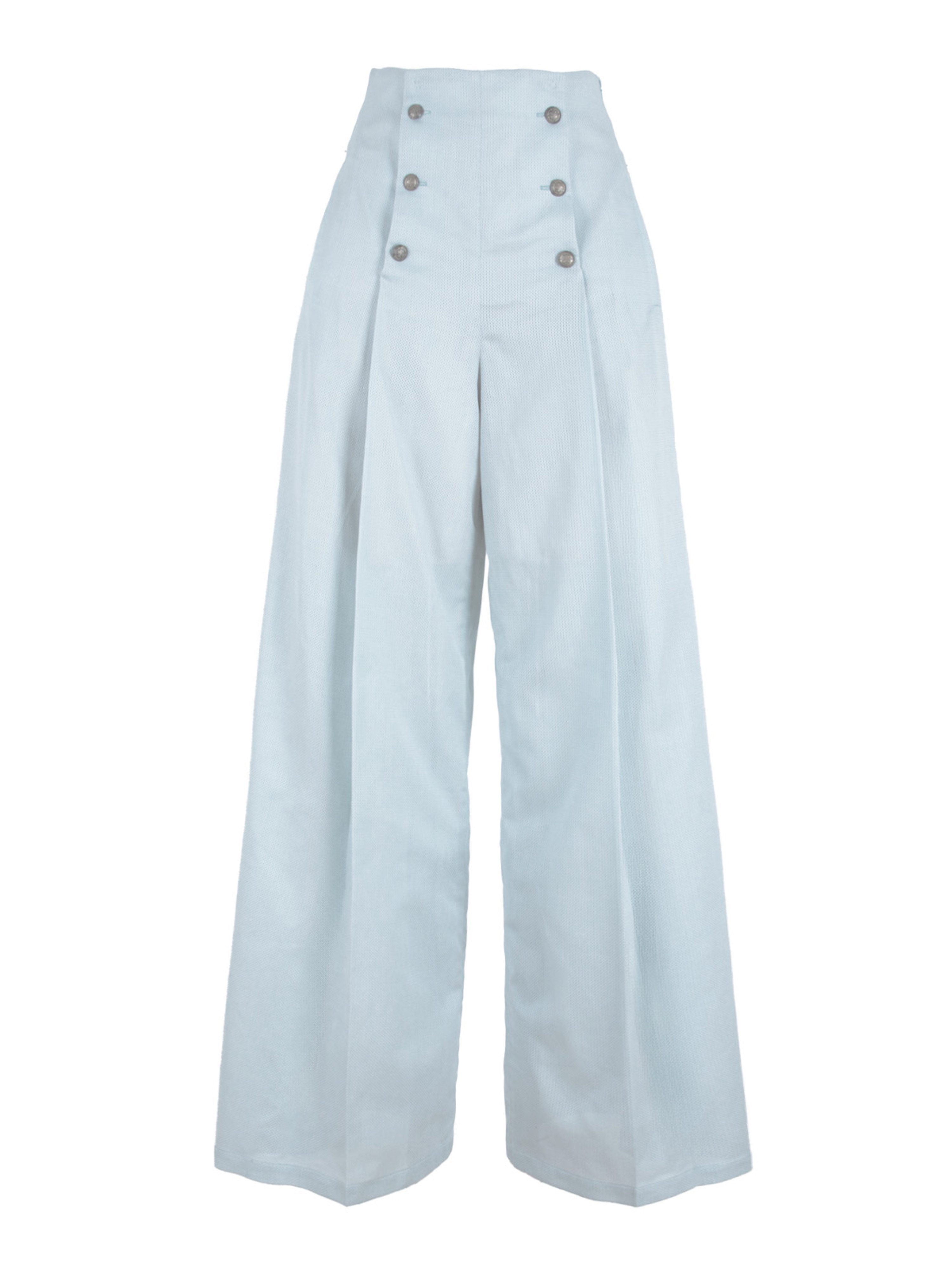 RUA & RUA Marlene-Hose aus Baumwolle mit weitem Bein in Hellblau (1-tlg) günstig online kaufen