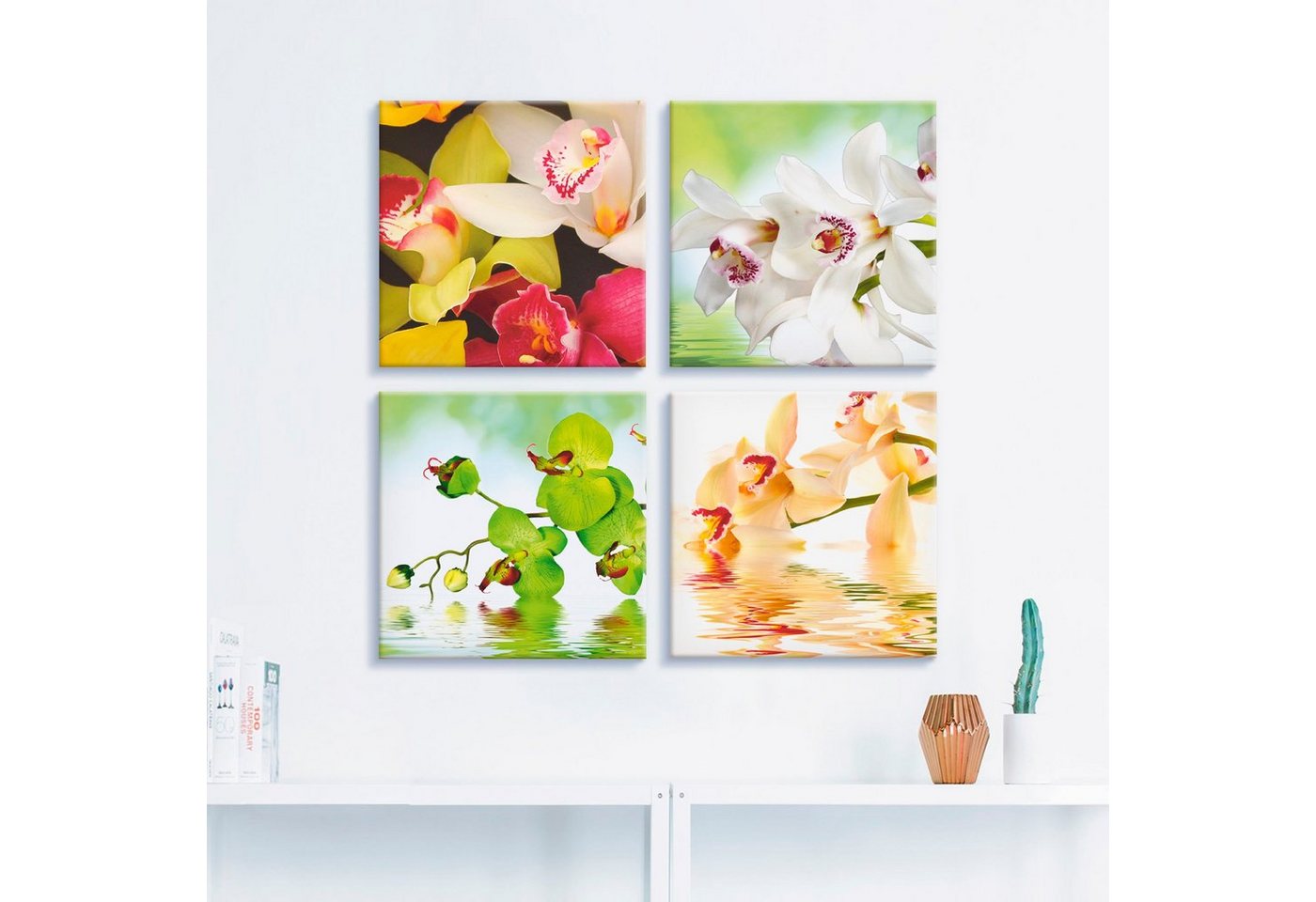 Artland Leinwandbild »Orchideen Blumen«, Blumen (4 Stück)-HomeTrends