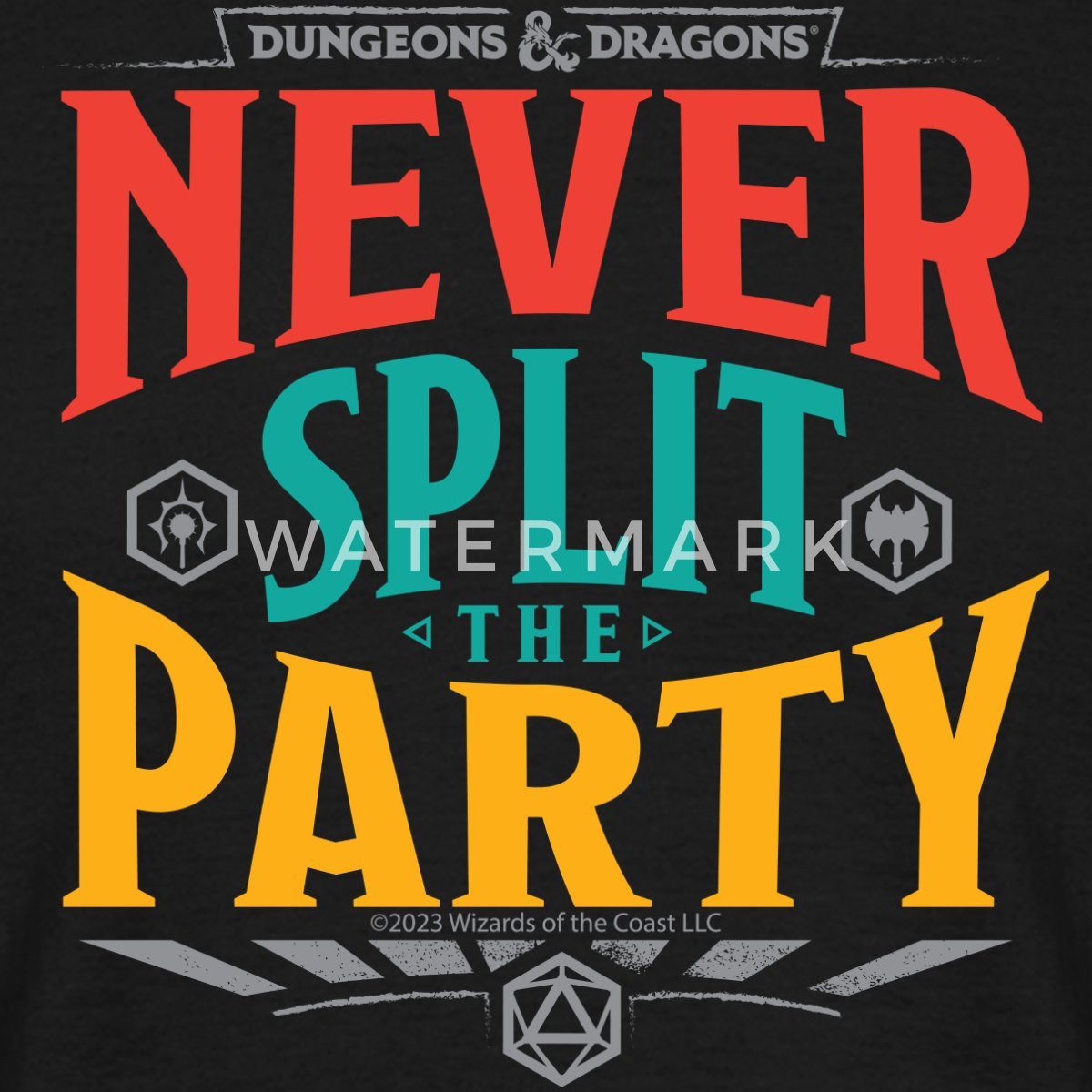 Spreadshirt T-Shirt Dungeons And Dragons Never Split The Party Männer T-Shirt (1-tlg)