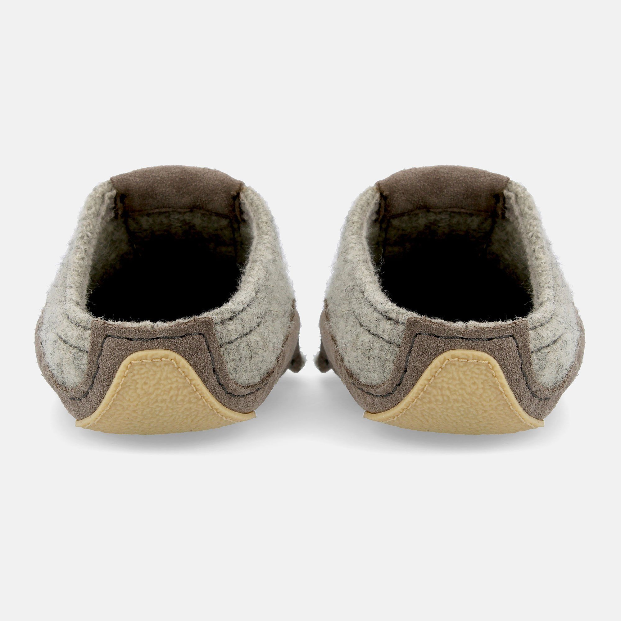 Haflinger Pocahontas Pantoffeln aus gewalkter Wolle mit Gummisohle Hausschuh