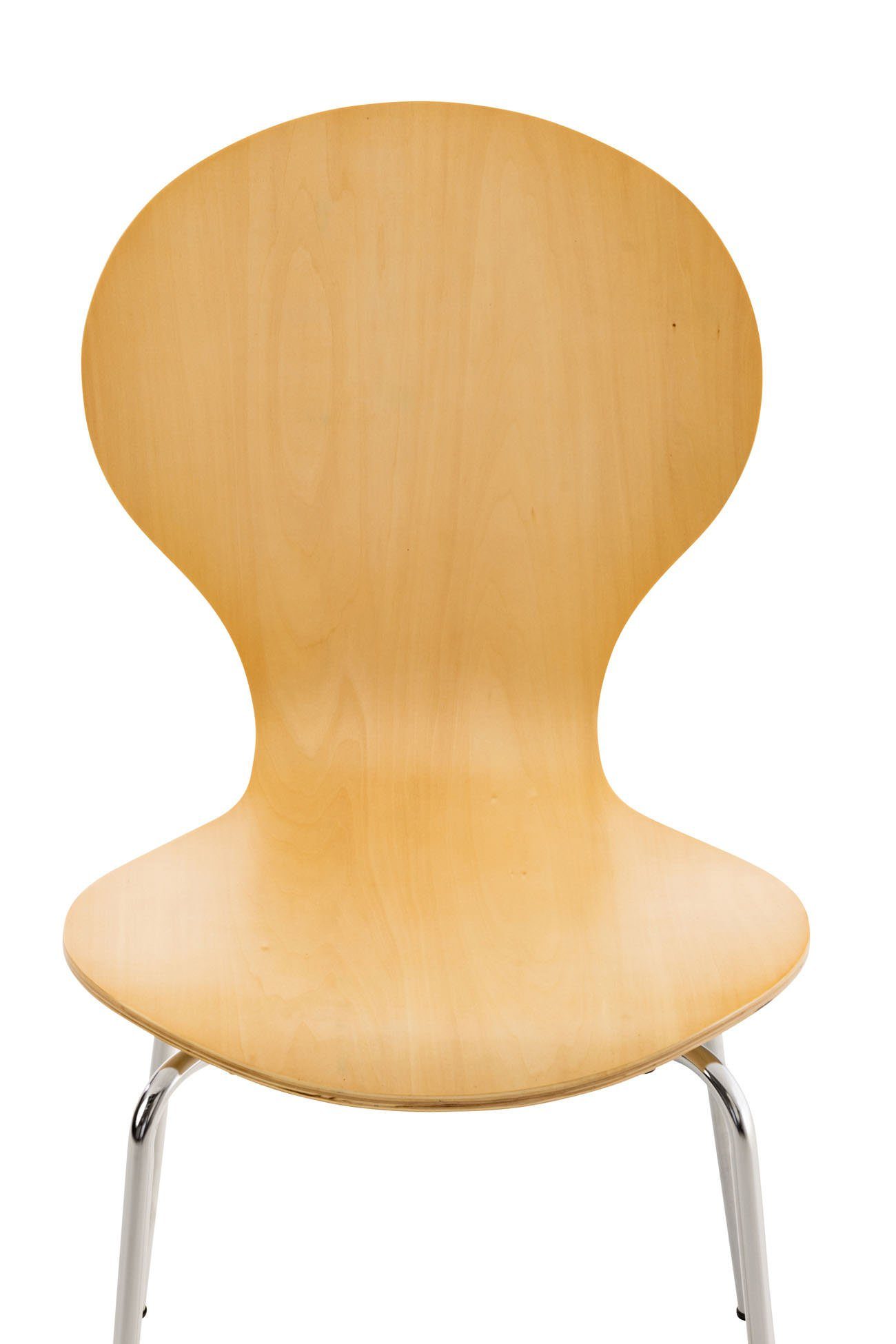 Messestuhl), Sitzfläche: - TPFLiving mit ergonomisch Natura Daggy chrom Metall Konferenzstuhl - Holz - geformter - Gestell: Warteraumstuhl (Besprechungsstuhl Sitzfläche Besucherstuhl