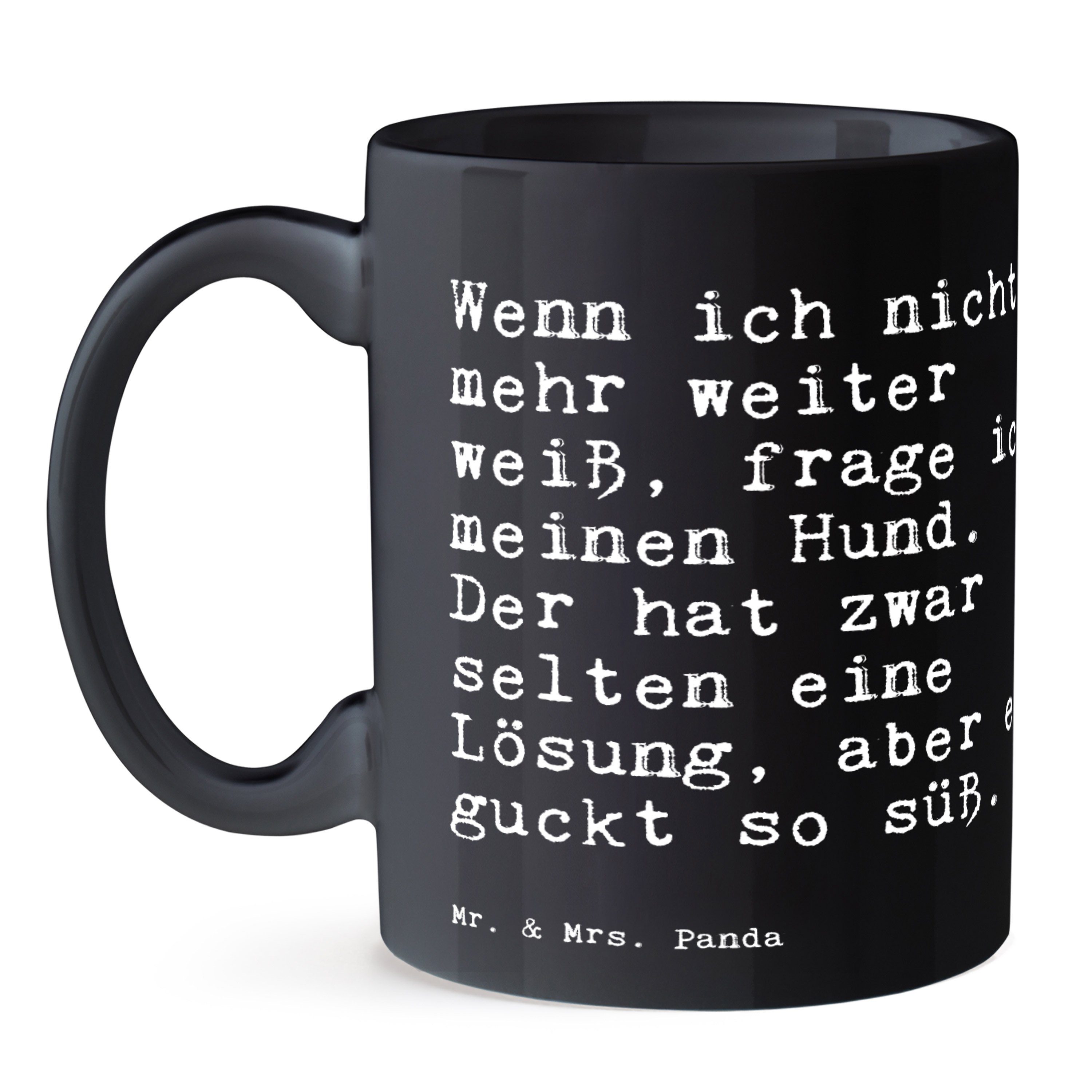 Mr. & Mrs. nicht - Spruch, Wenn Panda Geschenk, Ha, Tasse Becher, Schwarz Keramik ich - Hund, mehr... Schwarz