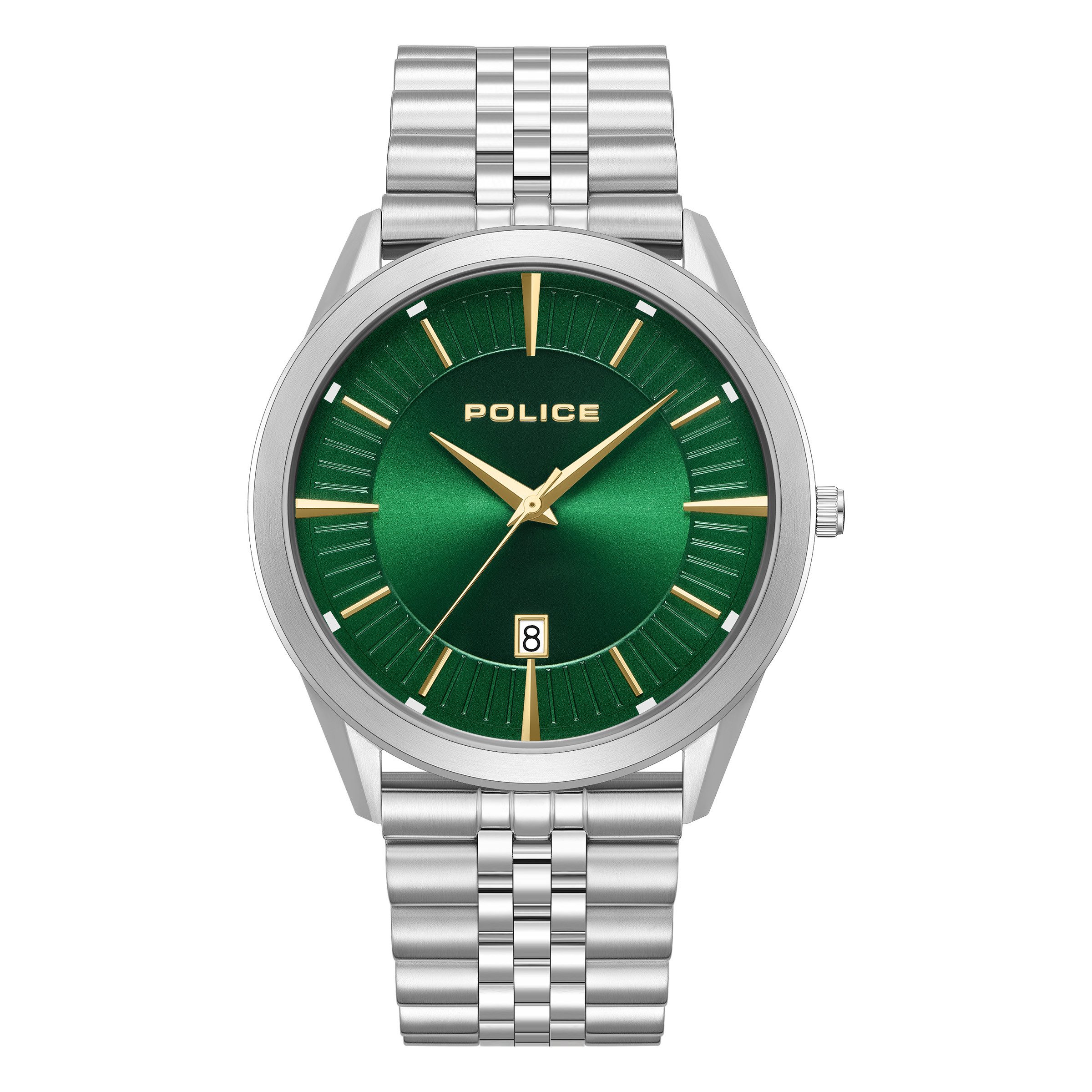 Police Quarzuhr Patriot PEWGG1530501, Armbanduhr, Herrenuhr, Edelstahlarmband, analog, Tag