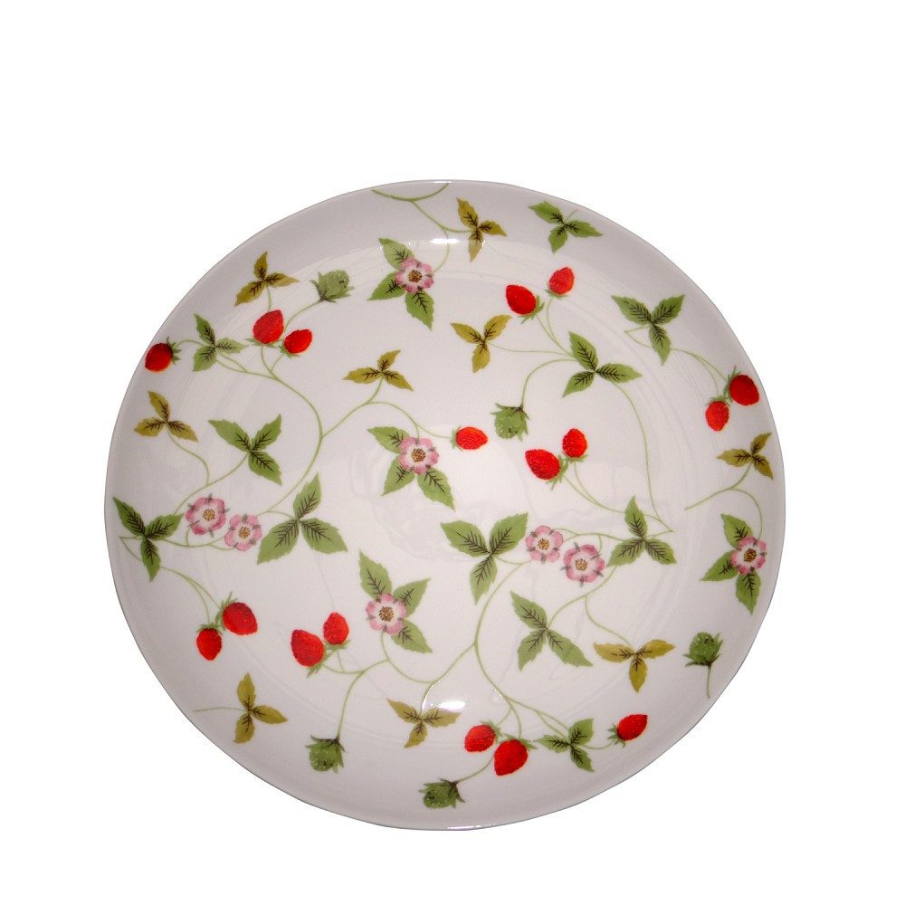TeaLogic Тарелка для торта Erdbeeren, Spülmaschinengeeignet, Weiß, Motiv: Erdbeeren