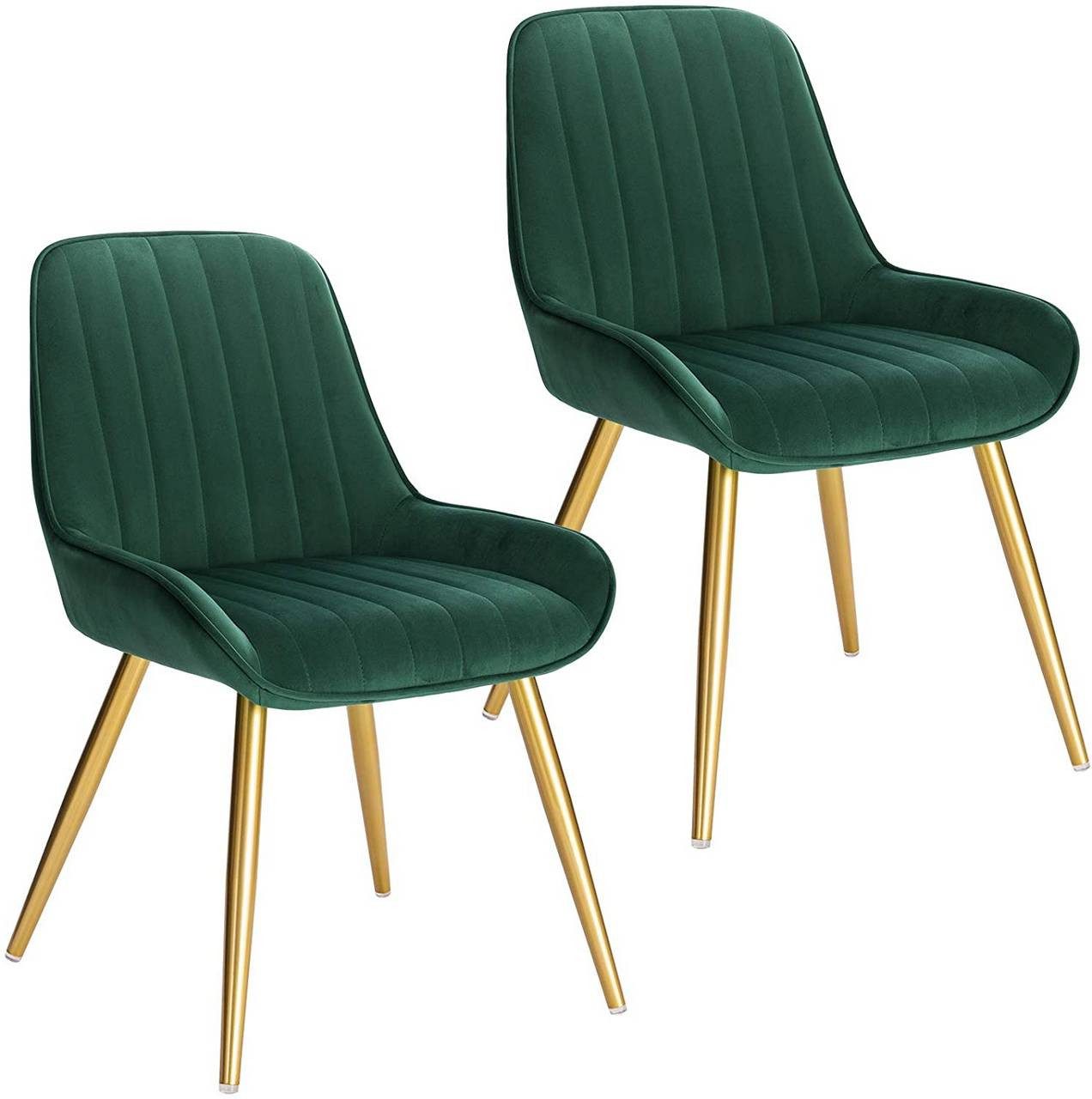 EUGAD Esszimmerstuhl (2 St), Retro, Sitzfläche aus Samt, mit Metallbeine günstig online kaufen