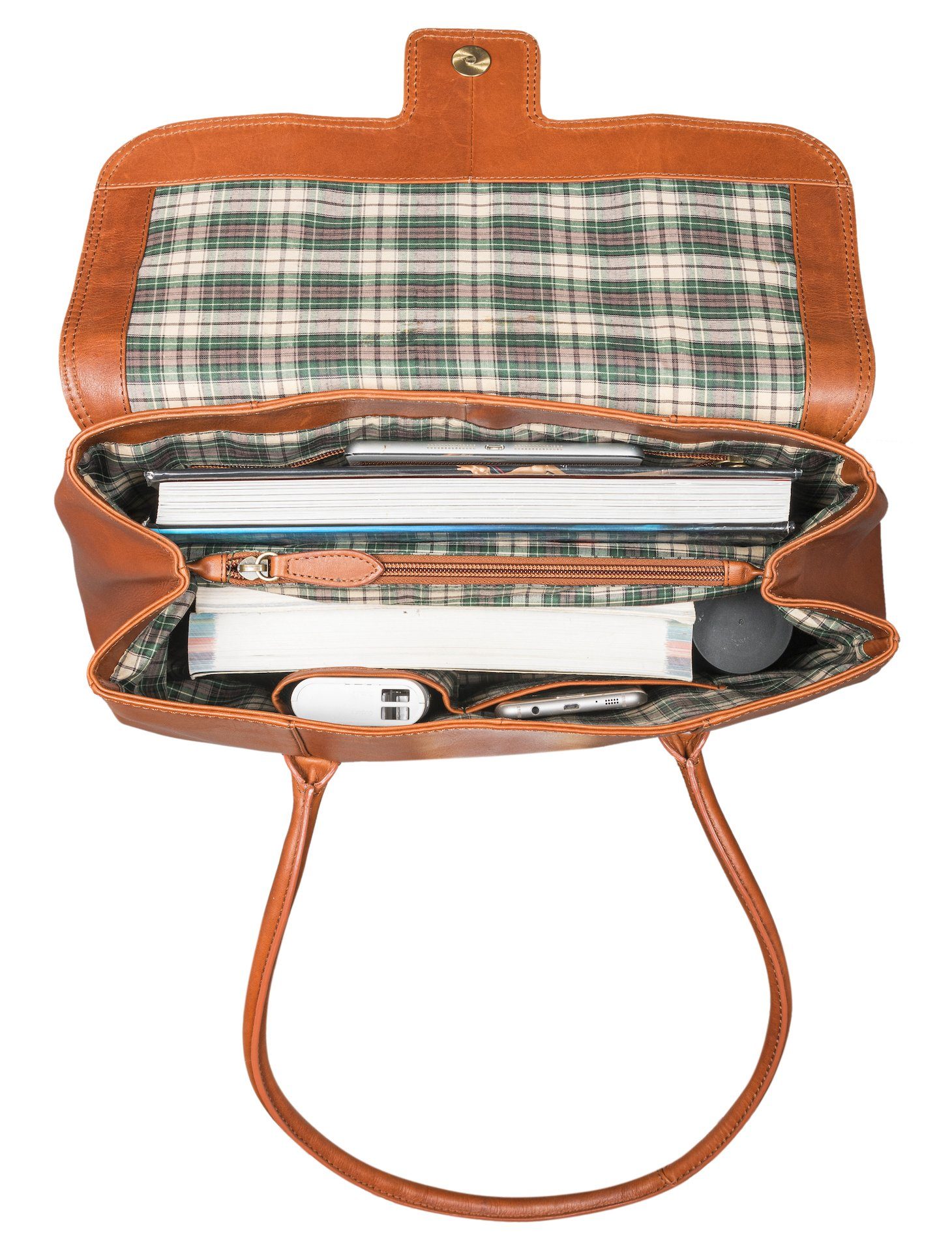 Benthill Henkeltasche Damen Echt Leder Handtasche Umhängetasche Vintage Bag Shopper, Reißverschlussfach