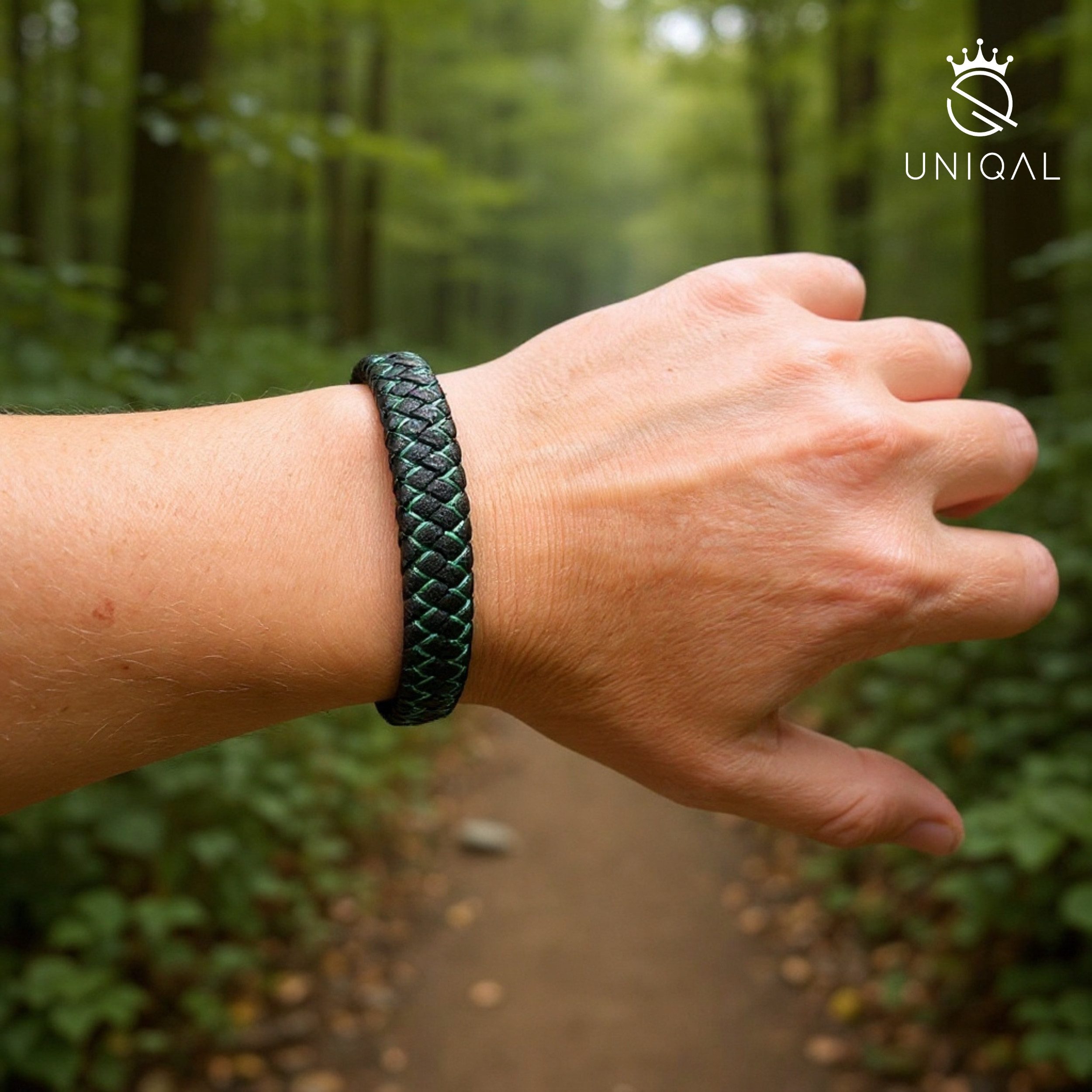 UNIQAL.de Lederarmband "MULTY COLOR" Geflochtenes Echtlederaccessoire mit Magnetverschluss (Edelstahl, Verlängerungsglied, Unisex, klassisches Design), Premium-Qualität – handgefertigt, kombinierbar, sportlich-elegant.