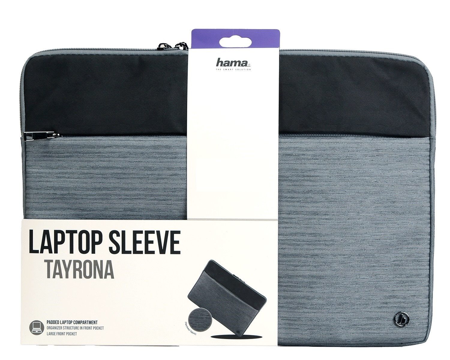 Hama Laptoptasche Notebook-Sleeve Tayrona Grau Laptop-Tasche, Business Hülle Notebook-Fach 15" 15,6" 16,1" 16,2" Laptop Case