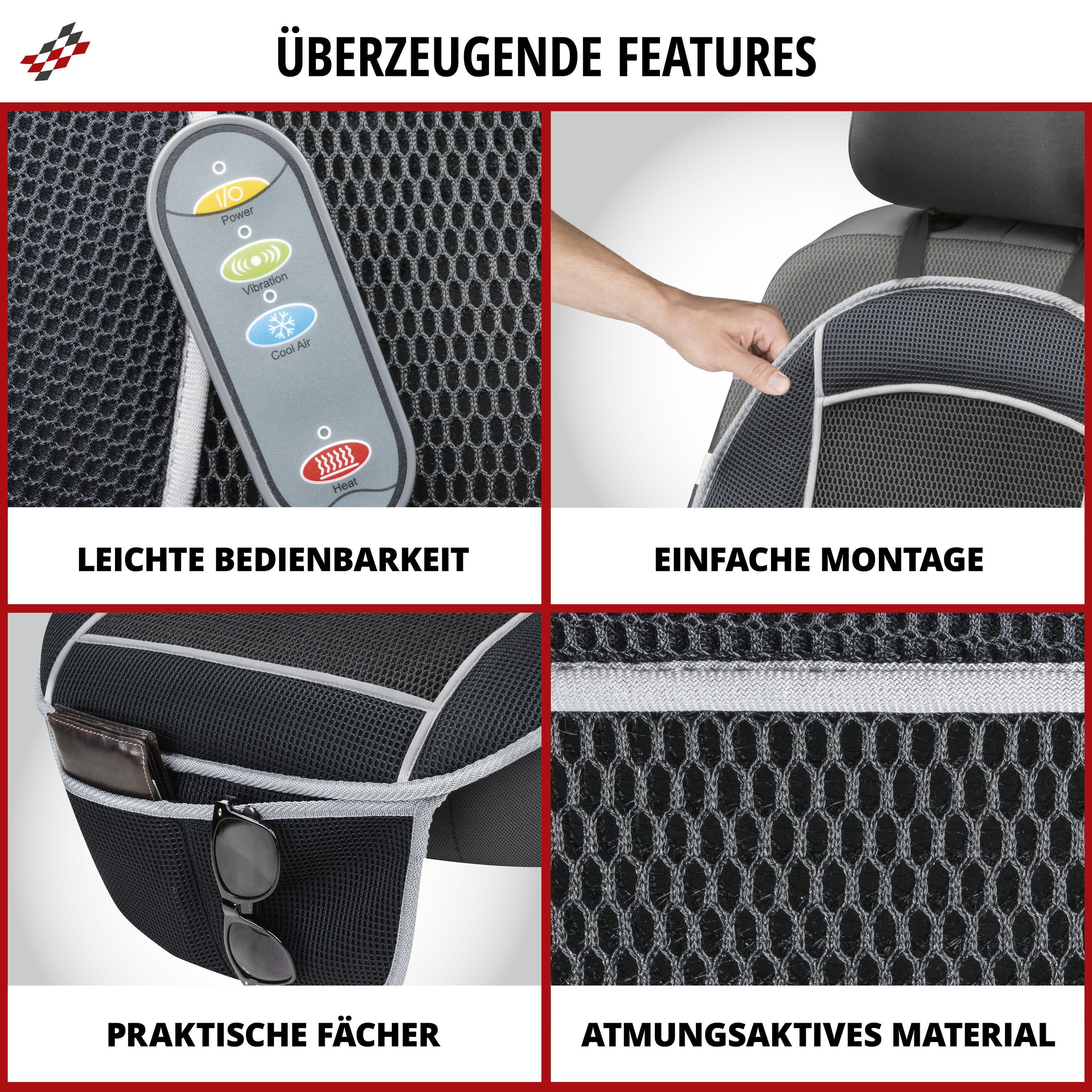WALSER Autositzauflage Heizsitzaufleger CoolHeat, 1 Stück, 1-tlg.