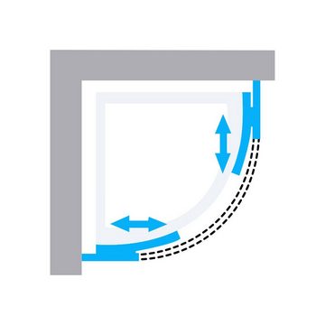 Aloni Eckdusche SK2479, 1-tlg., Aloni Komplette Duschkabine Komplettdusche Duschtempel