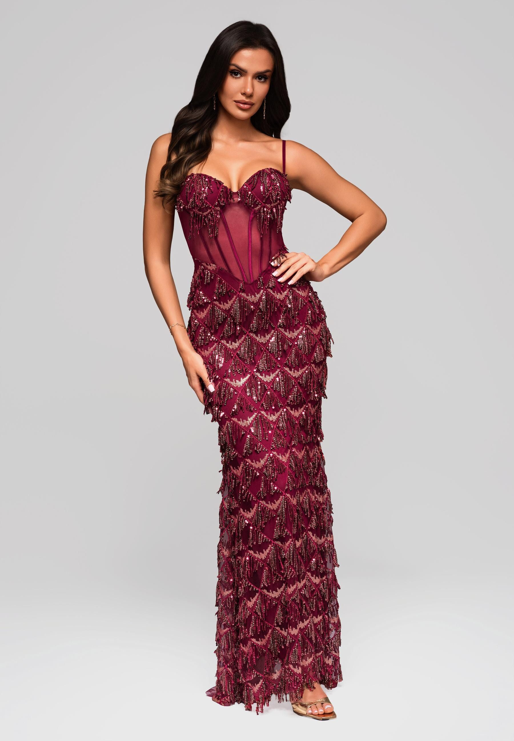 OMBRE Abendkleid Glanzvolles Abendkleid mit Pailletten günstig online kaufen