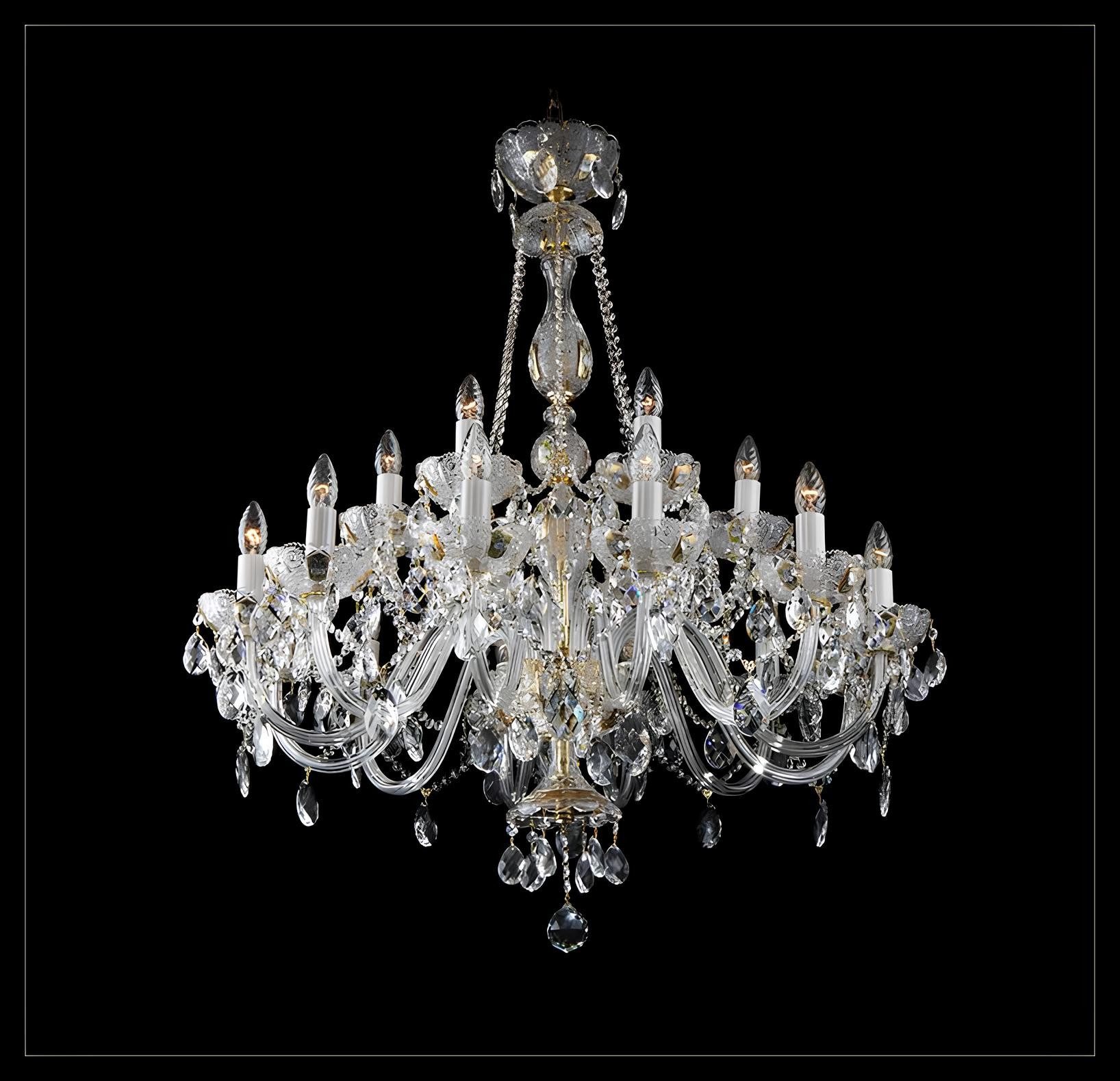 JVmoebel Kronleuchter Kristall Hängeleuchte Elite Bohemia in elegantem Design, Transparent-Amber, Made in Europa