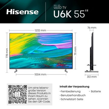 Hisense 55U6KQ Mini-LED-Fernseher (139 cm/55 Zoll, 4K Ultra HD, Smart-TV)