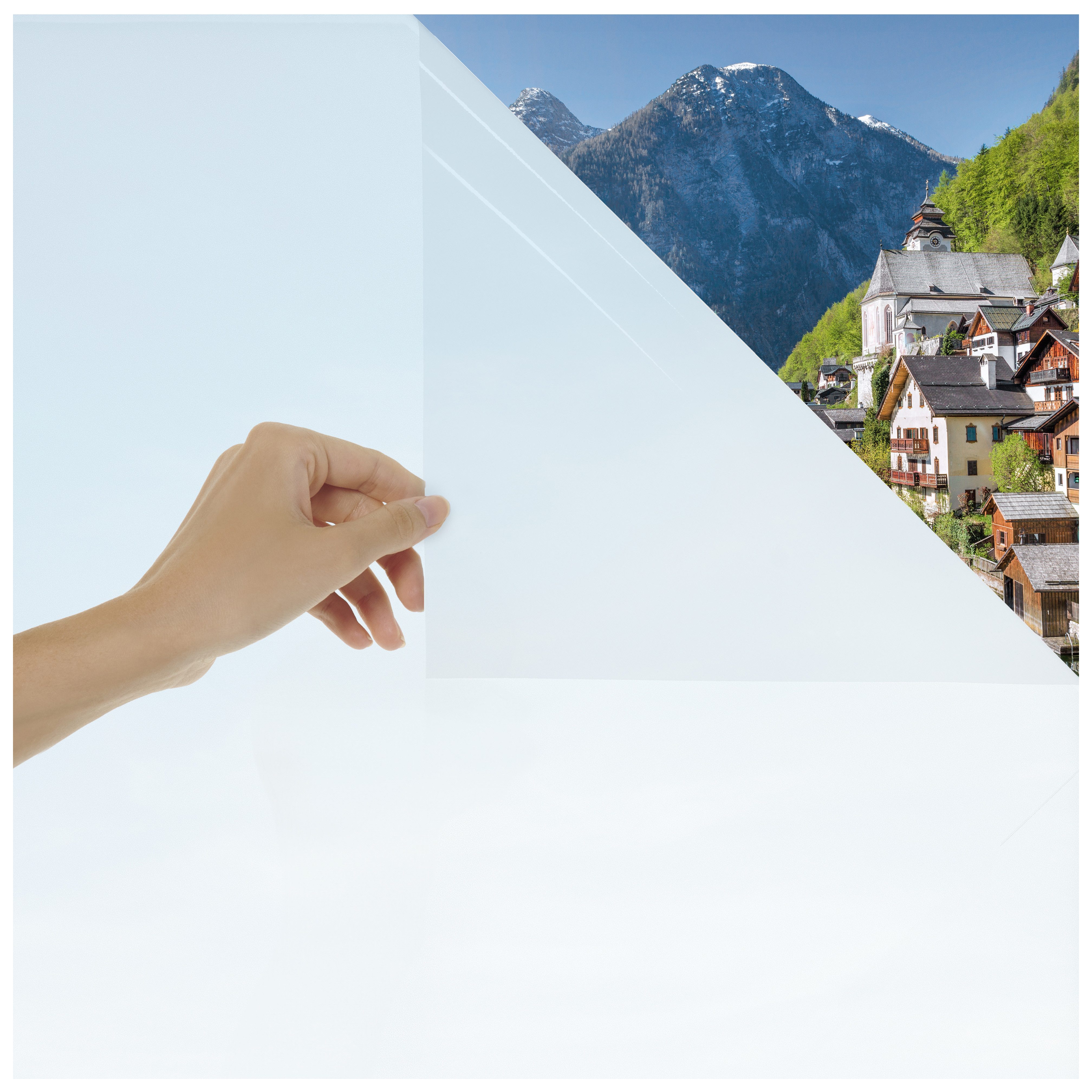 Blumtal Fensterfolie mit Milchglas-Effekt für Privatsphäre, Fensterfolie selbsthaftend, blickdicht, zuschneidbar, UV-Schutz bei Fenstern, Duschkabinen und Co.