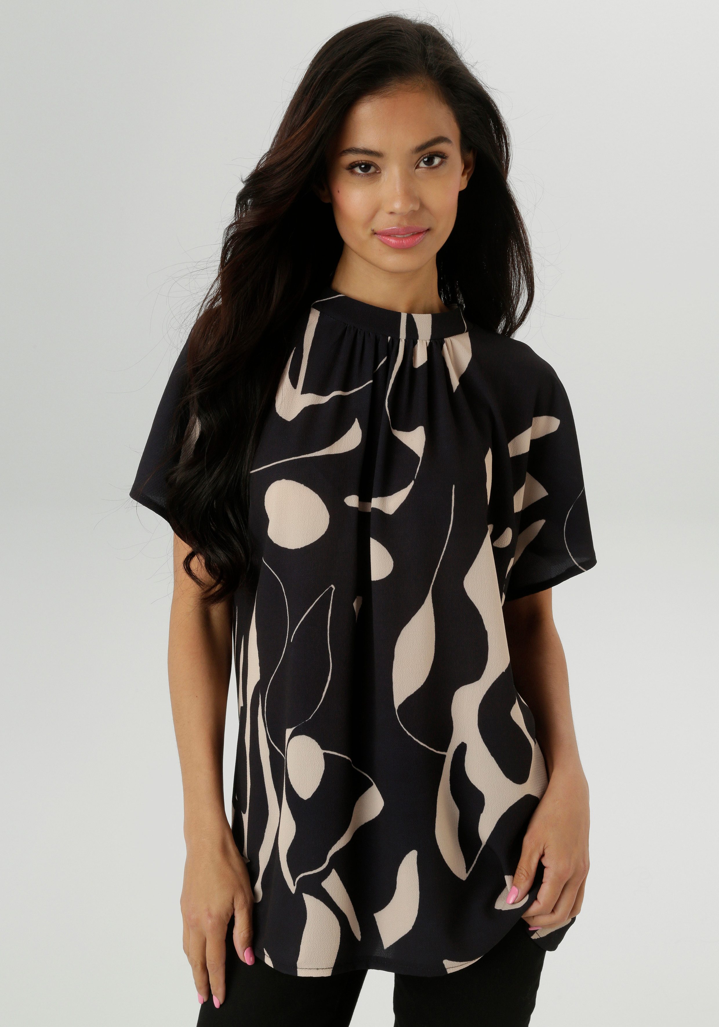 Aniston SELECTED Kurzarmbluse in extra weiter Form günstig online kaufen