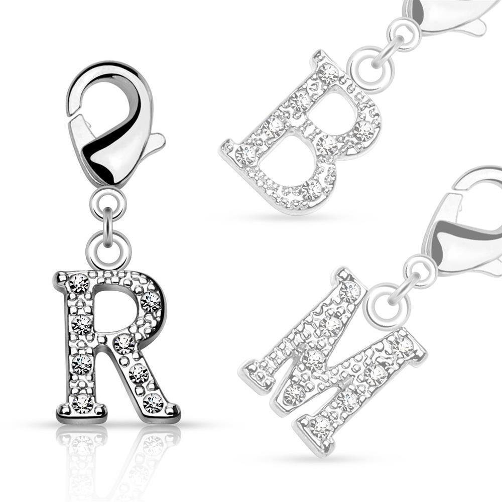BUNGSA Anhänger Set K - Anhänger Buchstaben Silber aus Messing Unisex (1-tlg), Pendant Halsketten