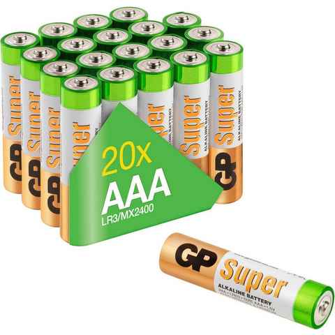GP Batteries 20er Pack Super Alkaline AAA Batterie, (1,5 V, 20 St)