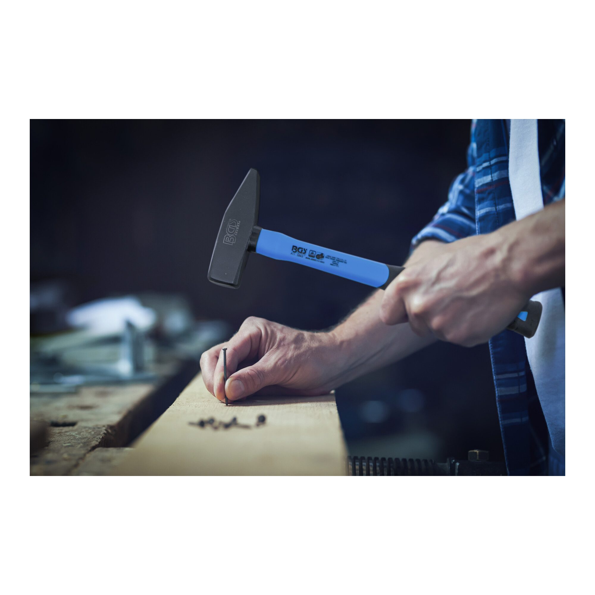 BGS technic Hammer BGS Schlosserhammer-Satz Fiberglasstiel DIN 1041 300 / 500 / 800 g 3-t