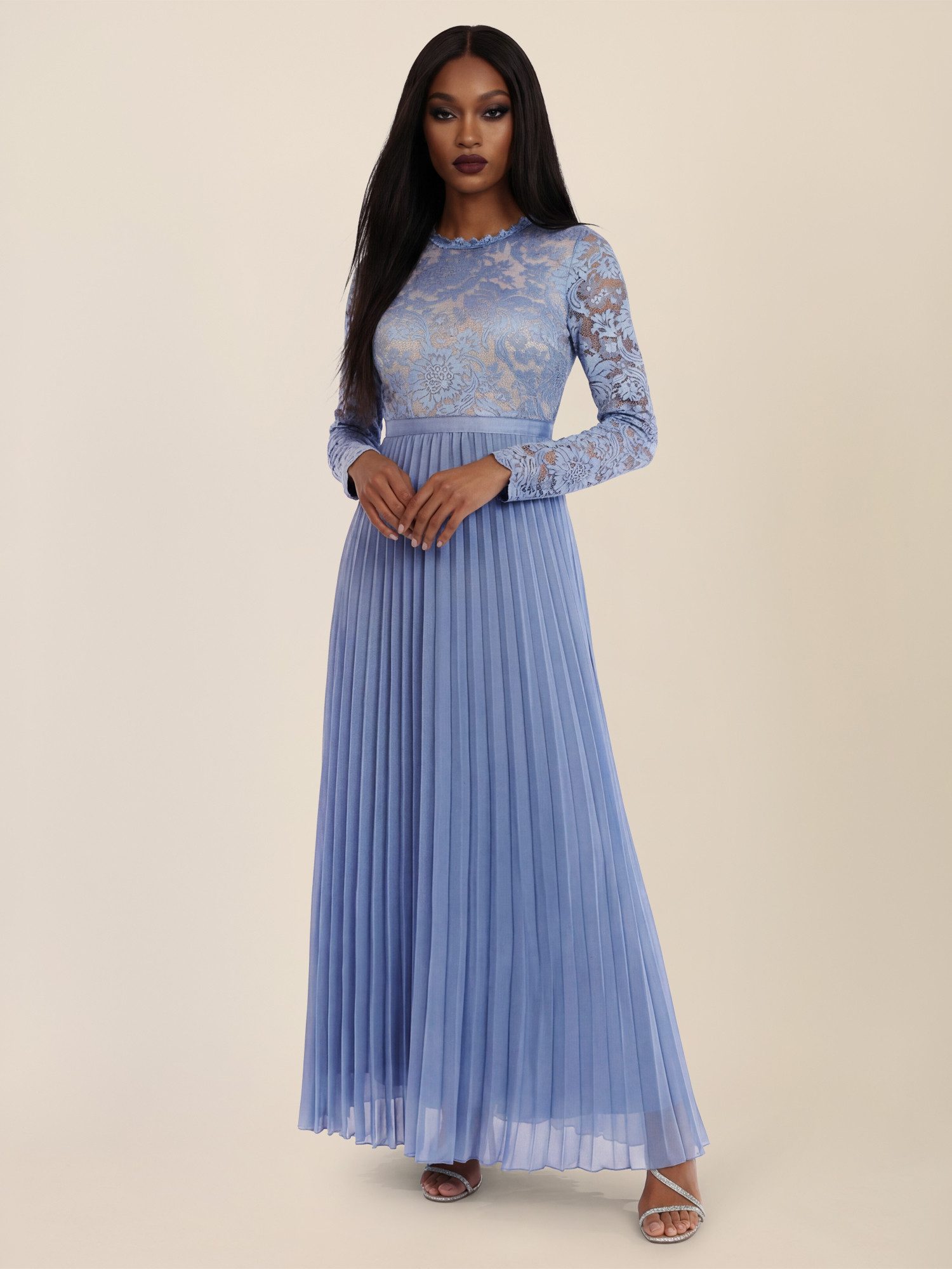 Apart Abendkleid Spitzenkleid mit Plissee-Rock