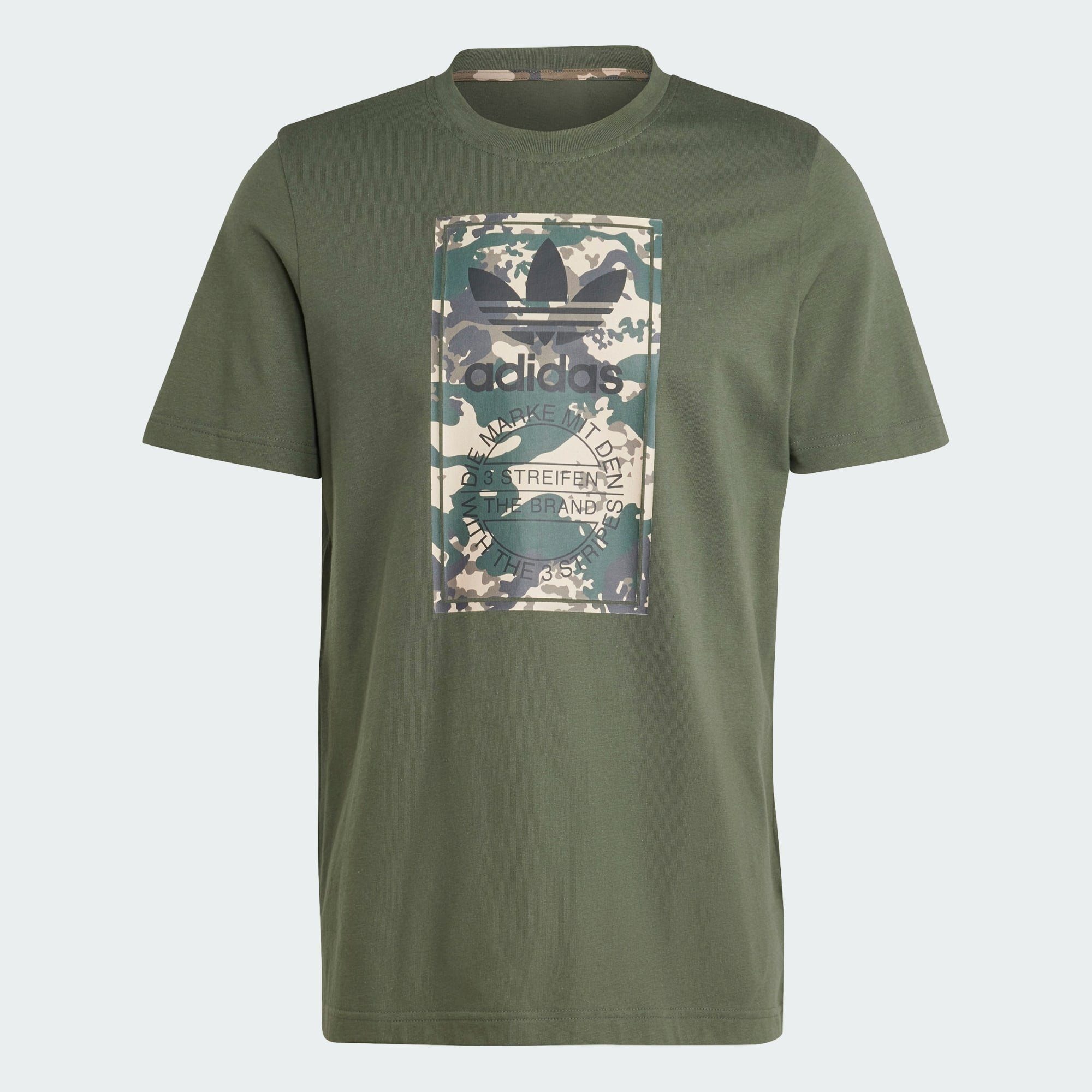 adidas Originals T-Shirt GRAPHICS CAMO Shadow TONGUE LABEL Green T-SHIRT