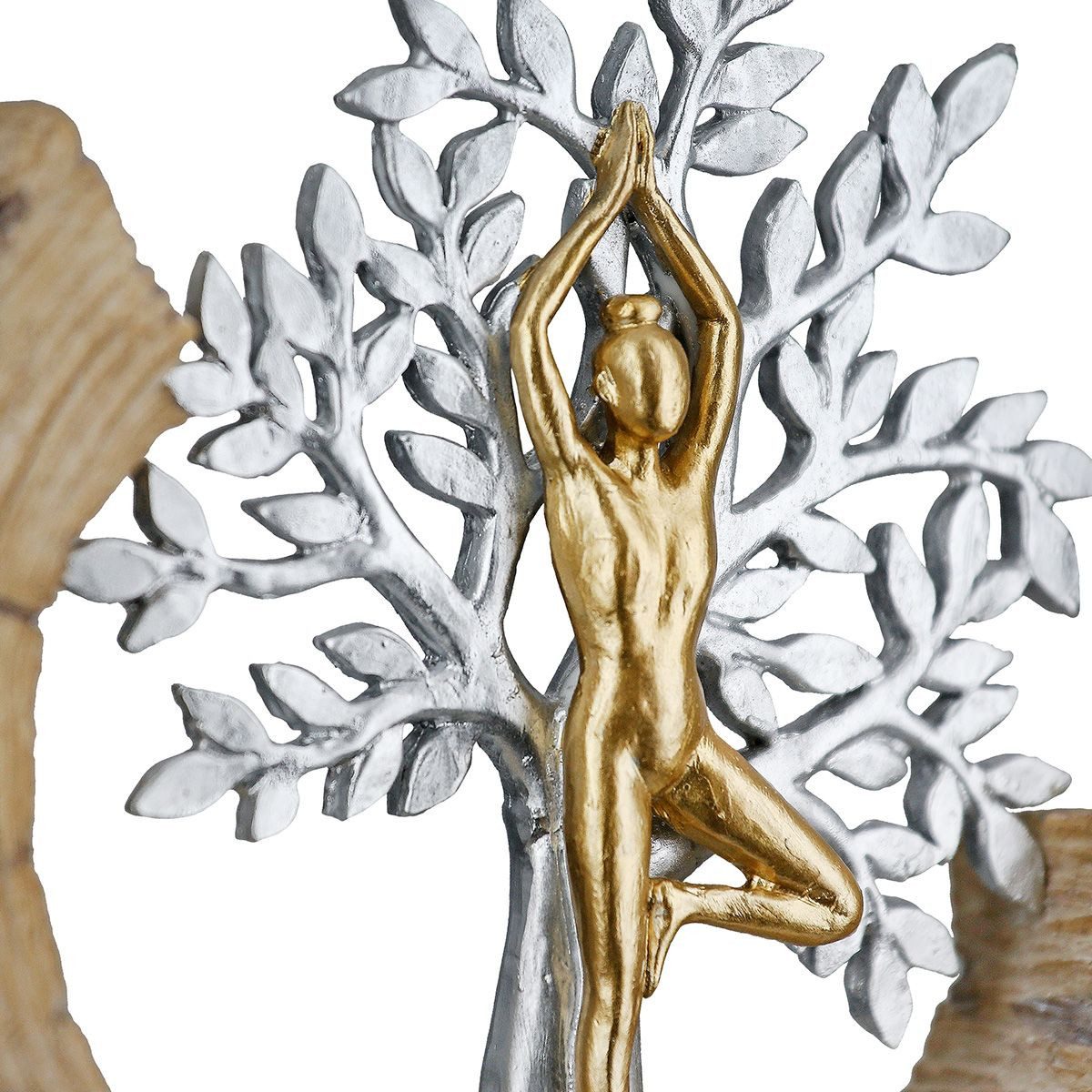 GILDE Skulptur Yoga Skulpturen Set Namaste – Baum & Lotus, Gold & Silber Akzente (2 St)