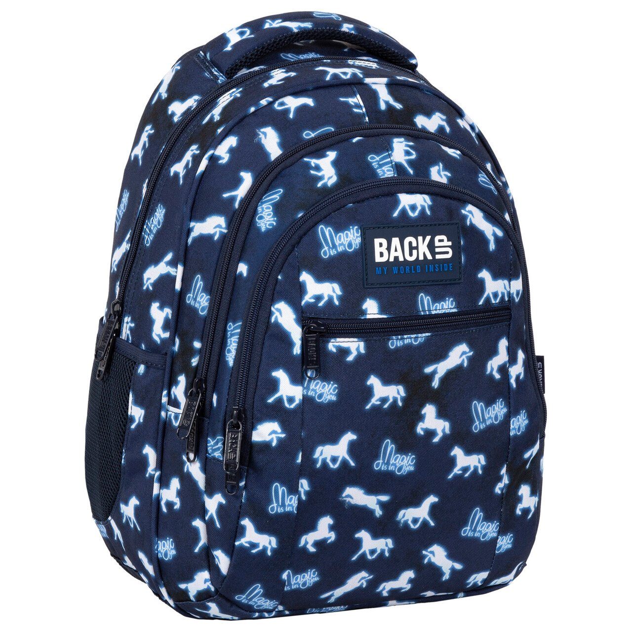 DERFORM Schulrucksack Magic Pferde ca. 42 cm großer ergonomisch Rucksack Schule Schulranzen