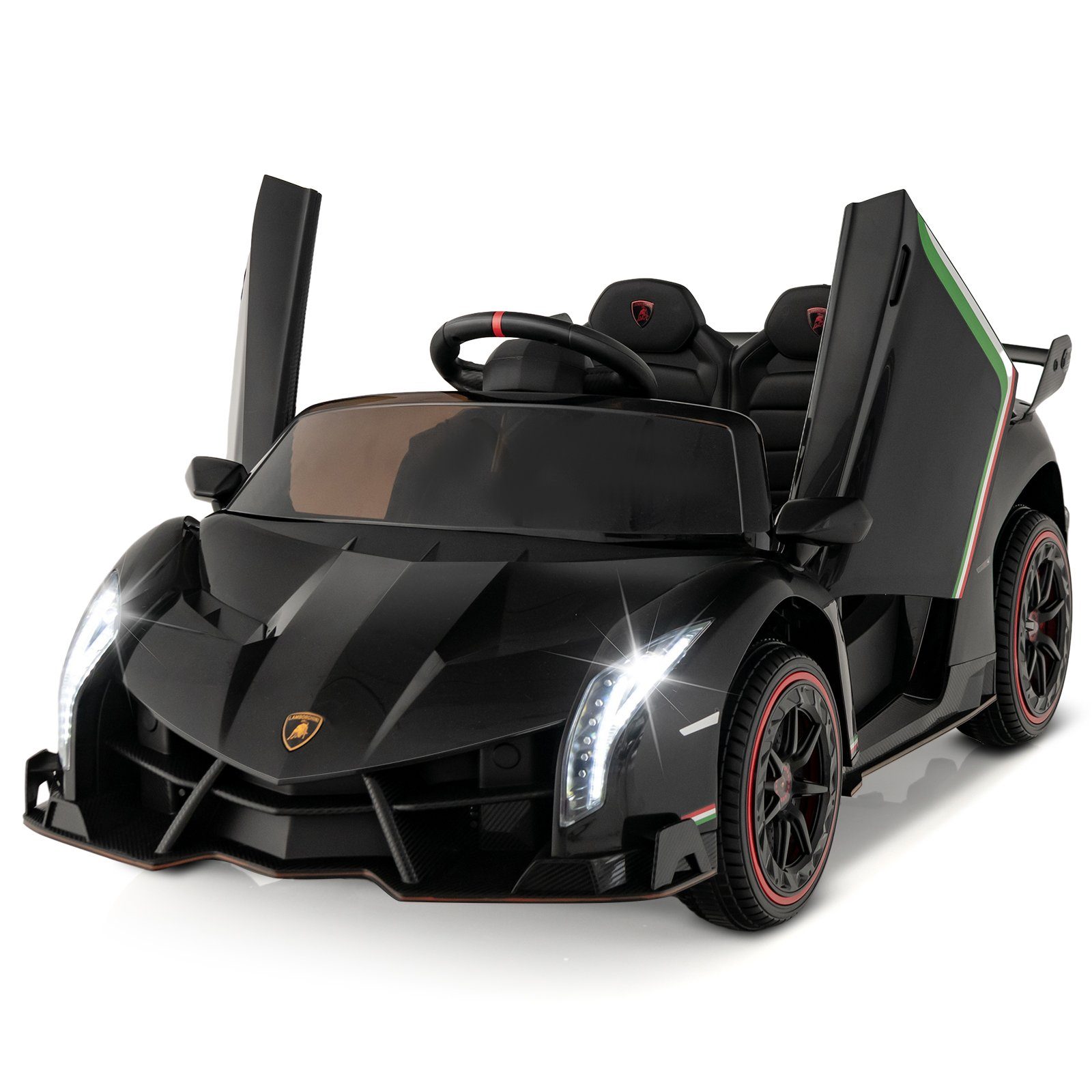 COSTWAY Elektro-Kinderauto, Lamborghini Kinder Elektroauto mit Hupe, Musik