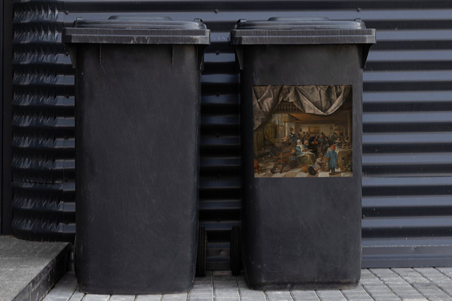 Jan Wandsticker Abfalbehälter Container, Sticker, Menschen Leben Mülltonne, Das Steen - MuchoWow Mülleimer-aufkleber, des St), (1
